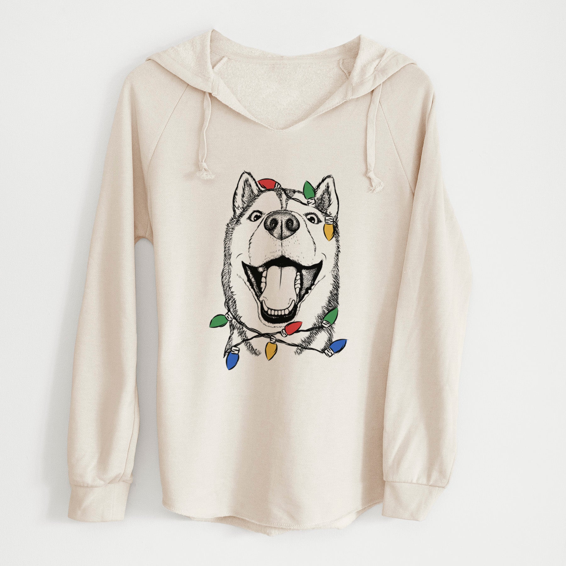 Christmas Lights Little Country the Siberian Husky - Cali Wave Hooded Sweatshirt