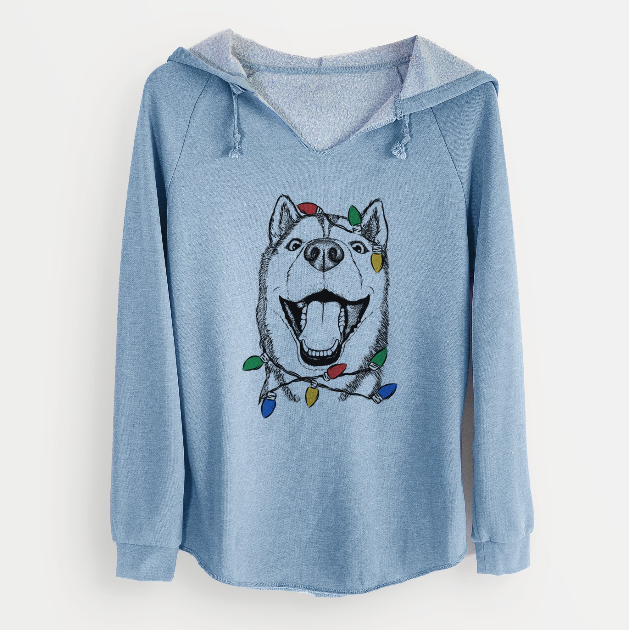 Christmas Lights Little Country the Siberian Husky - Cali Wave Hooded Sweatshirt