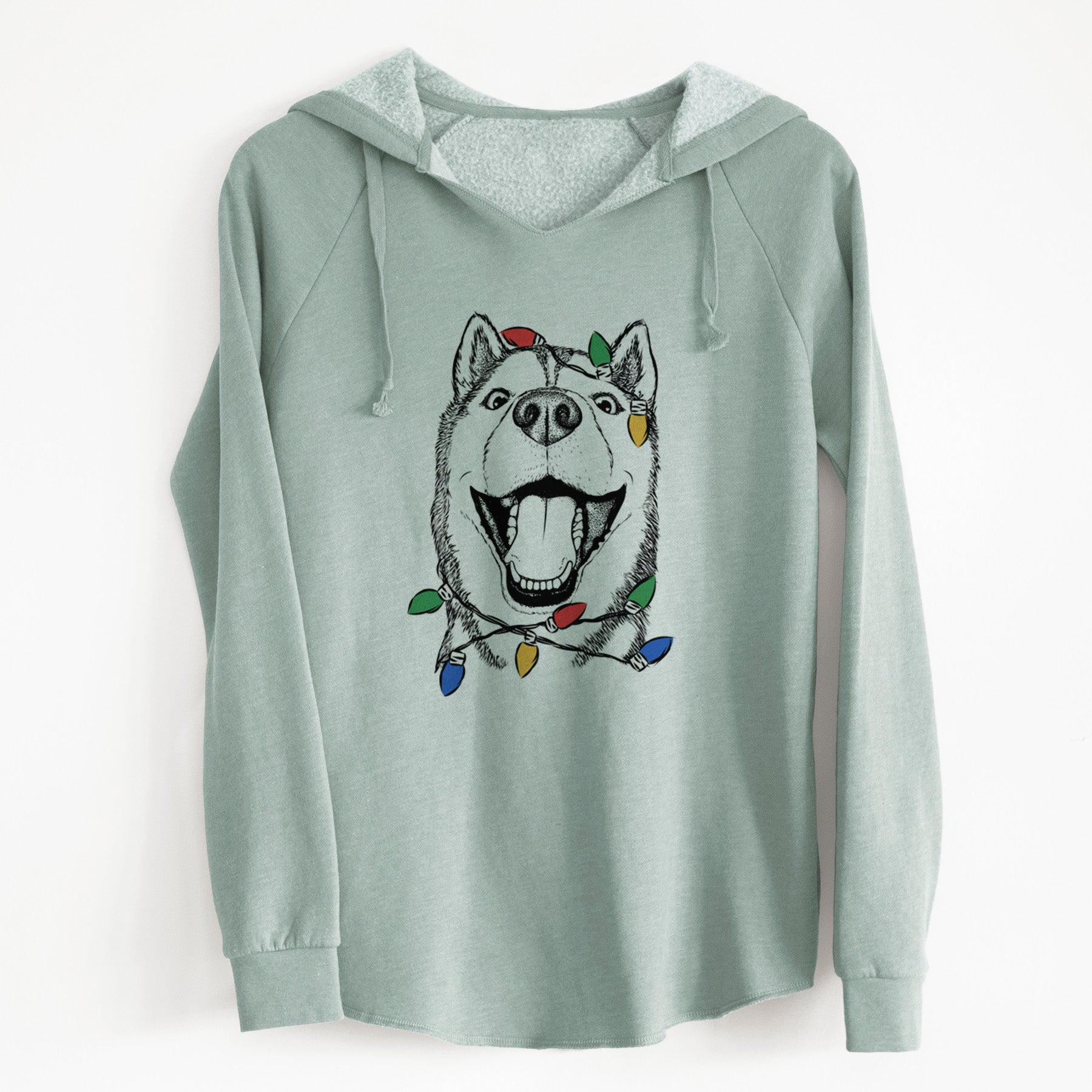 Christmas Lights Little Country the Siberian Husky - Cali Wave Hooded Sweatshirt