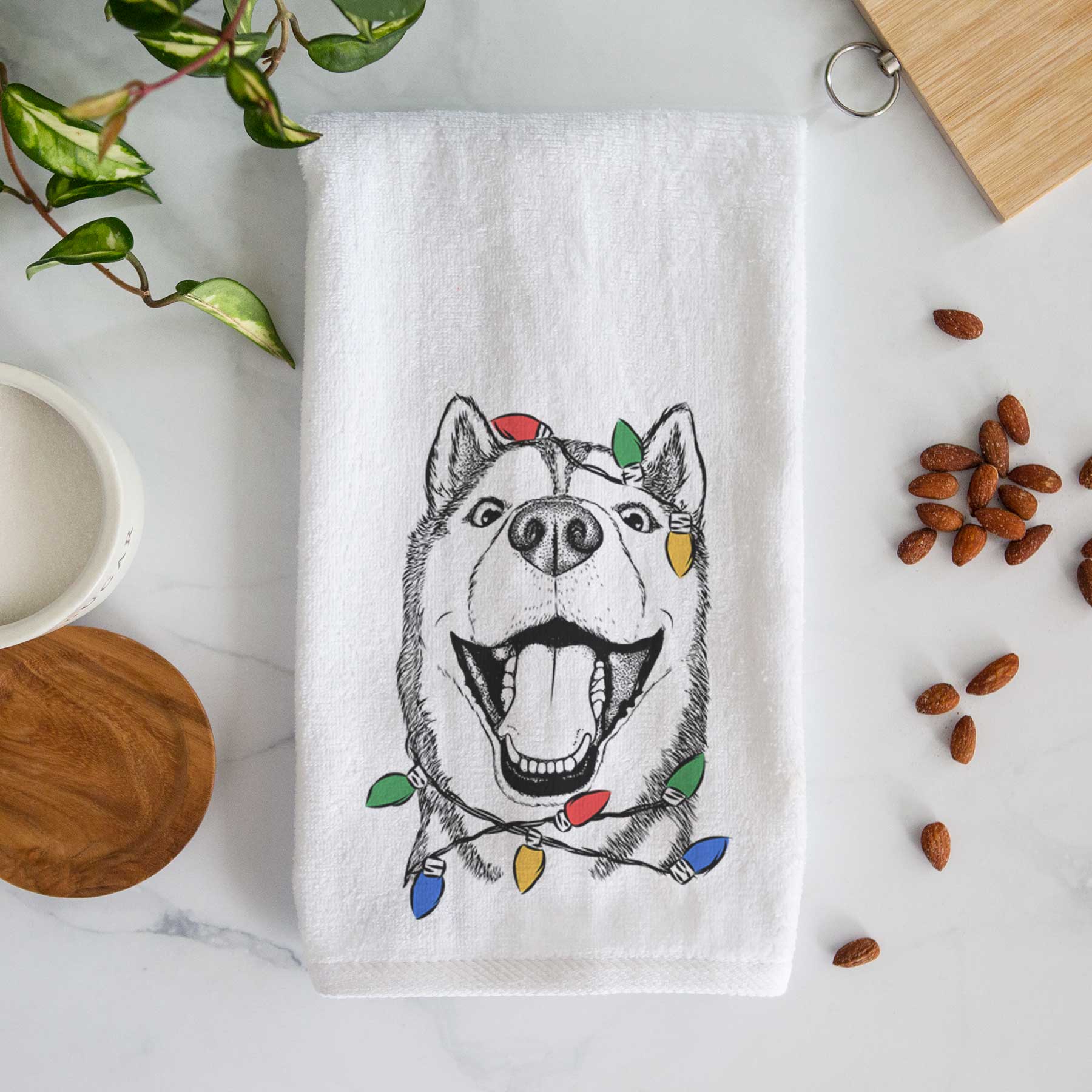 Little Country the Siberian Husky Decorative Hand Towel