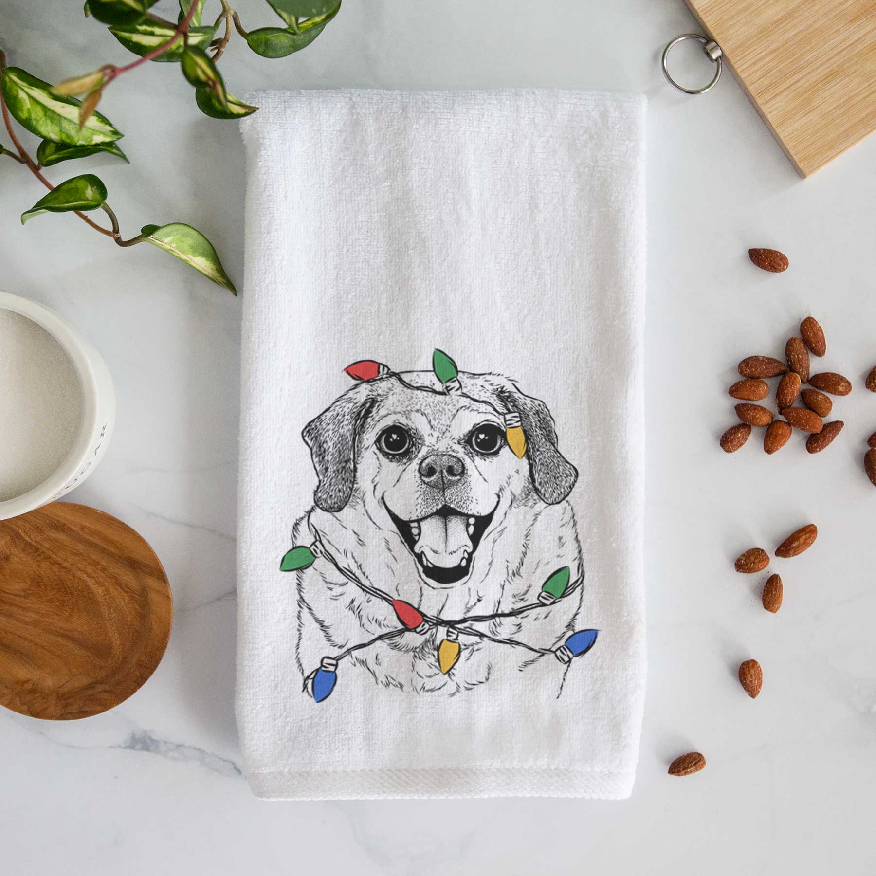 Little Man the Puggle Decorative Hand Towel