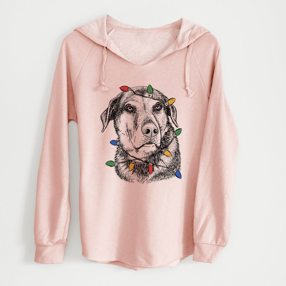 Christmas Lights Lobo the Shepherd Mix - Cali Wave Hooded Sweatshirt