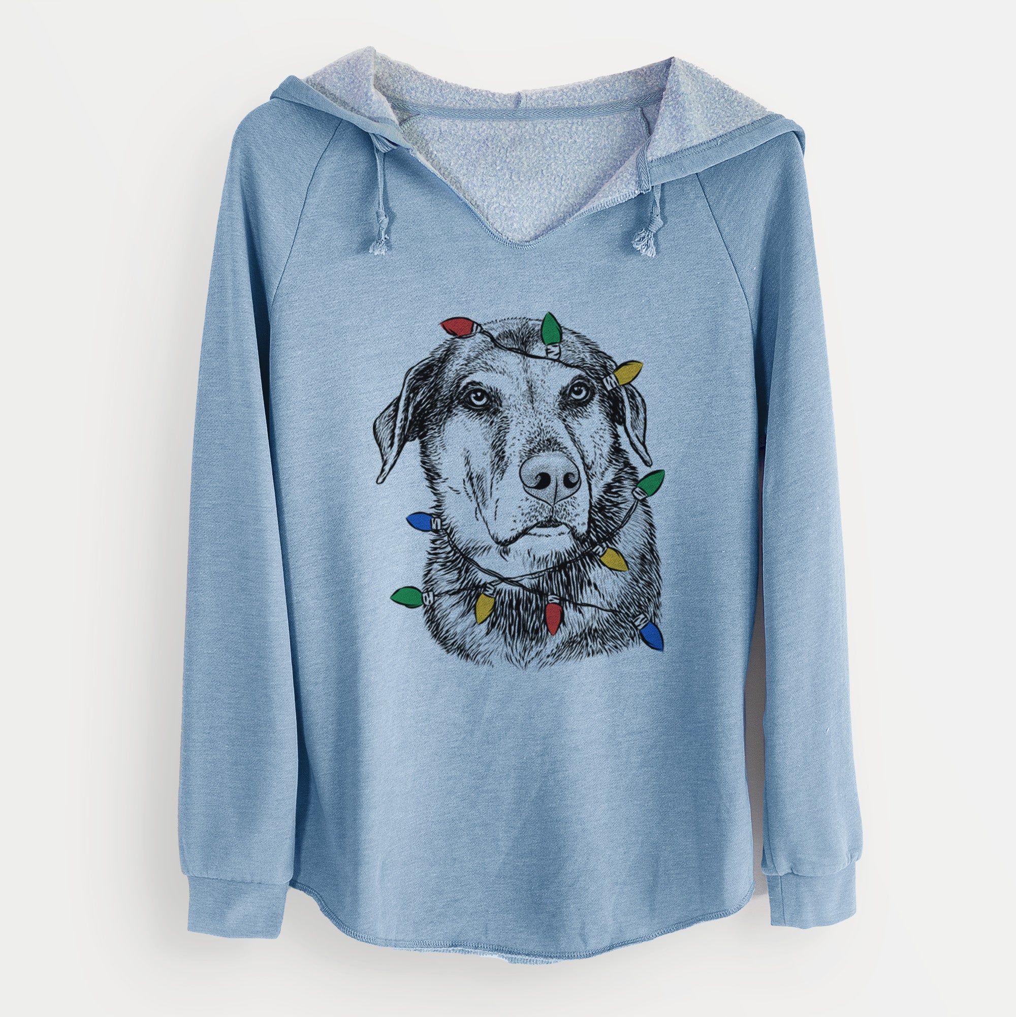 Christmas Lights Lobo the Shepherd Mix - Cali Wave Hooded Sweatshirt