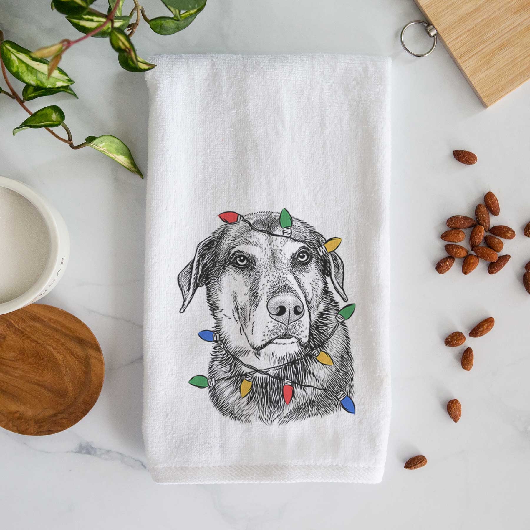 Lobo the Shepherd Mix Decorative Hand Towel