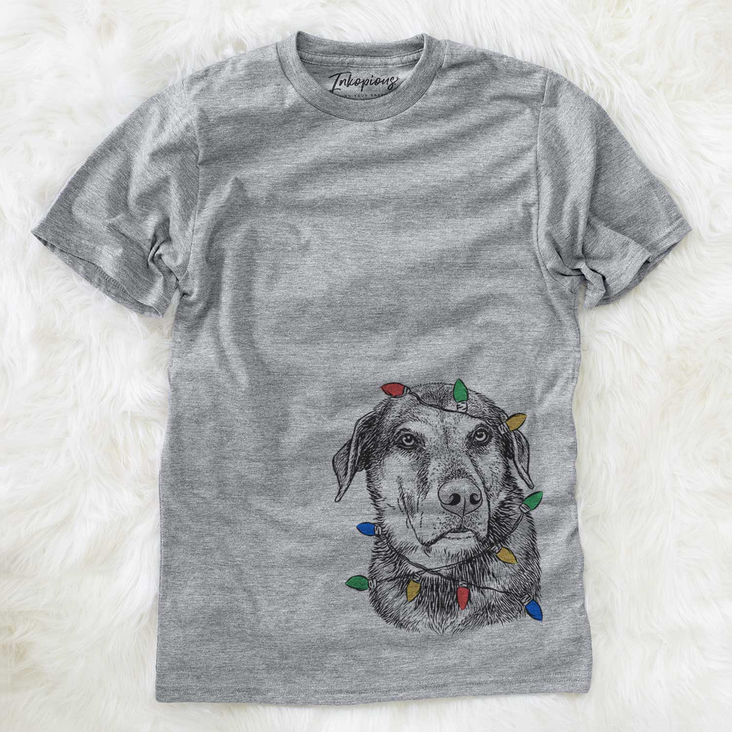 Christmas Lights Lobo the Shepherd Mix - Unisex Crewneck