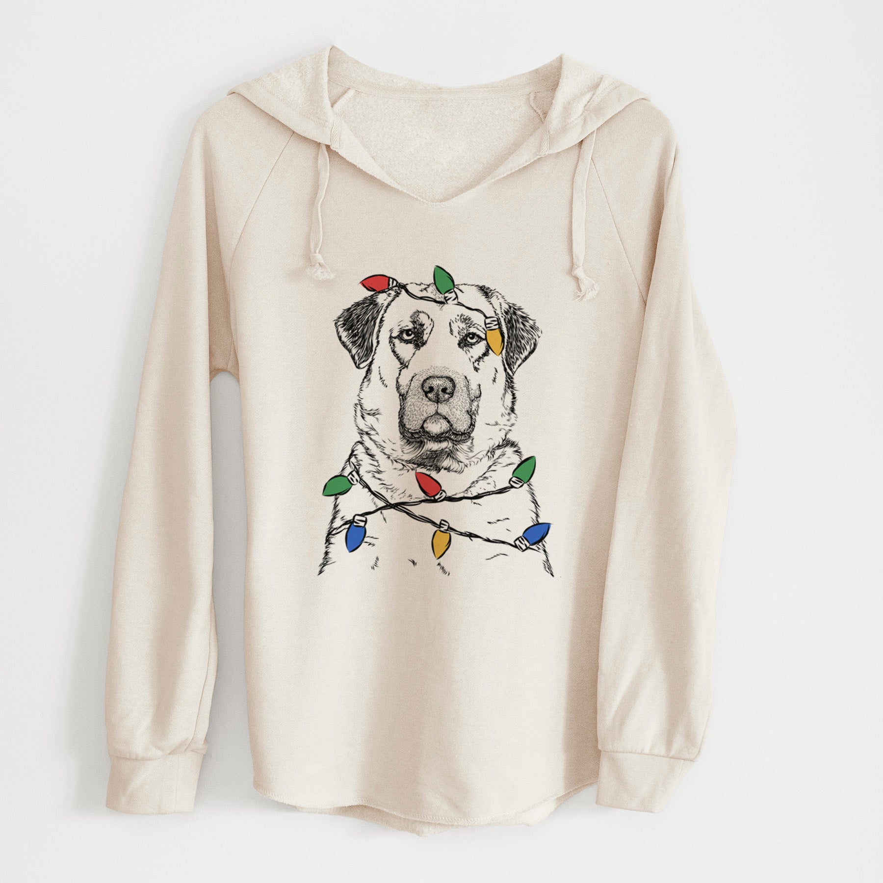 Christmas Lights Loca the Anatolian Shepherd - Cali Wave Hooded Sweatshirt