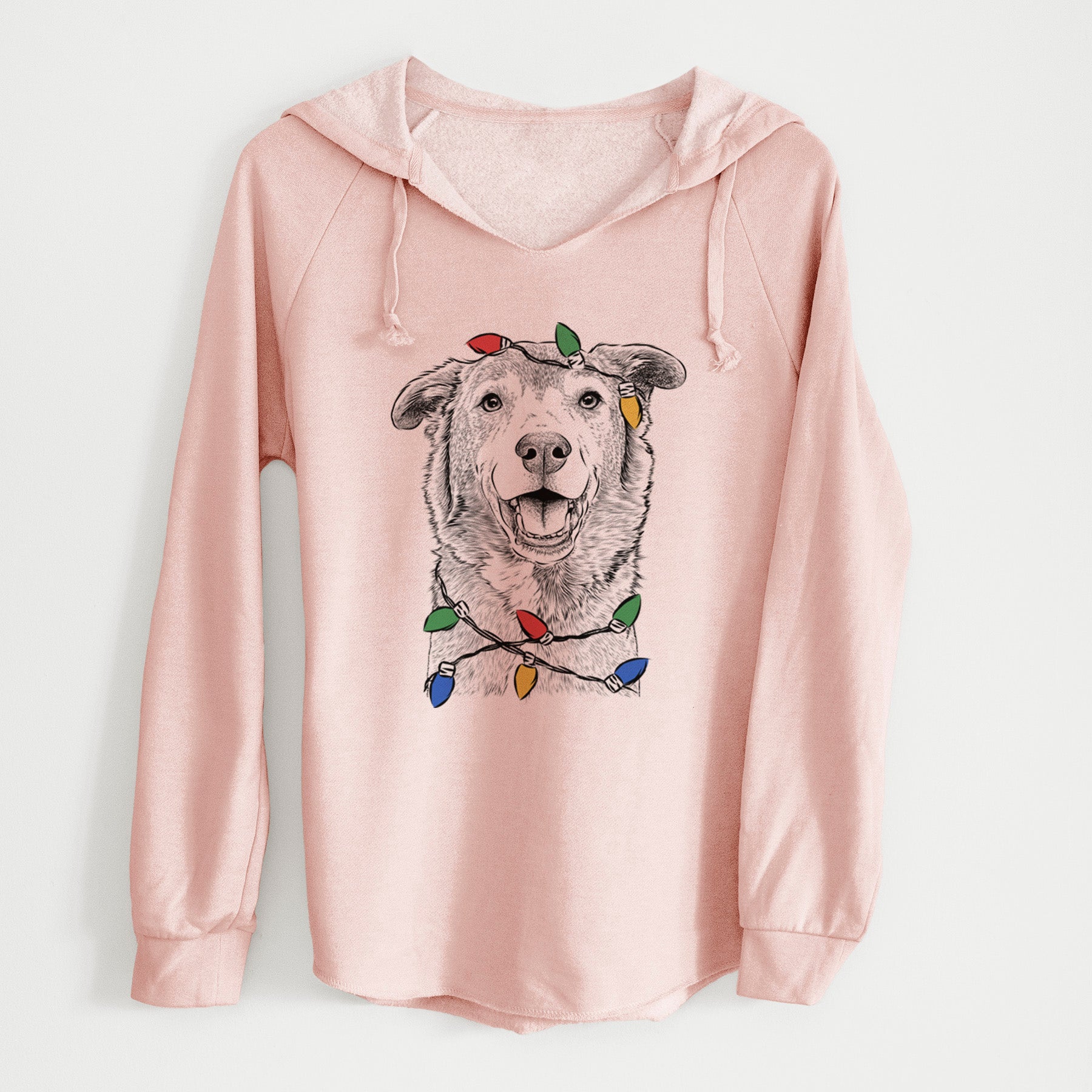 Christmas Lights Logan the Rescue Mutt - Cali Wave Hooded Sweatshirt