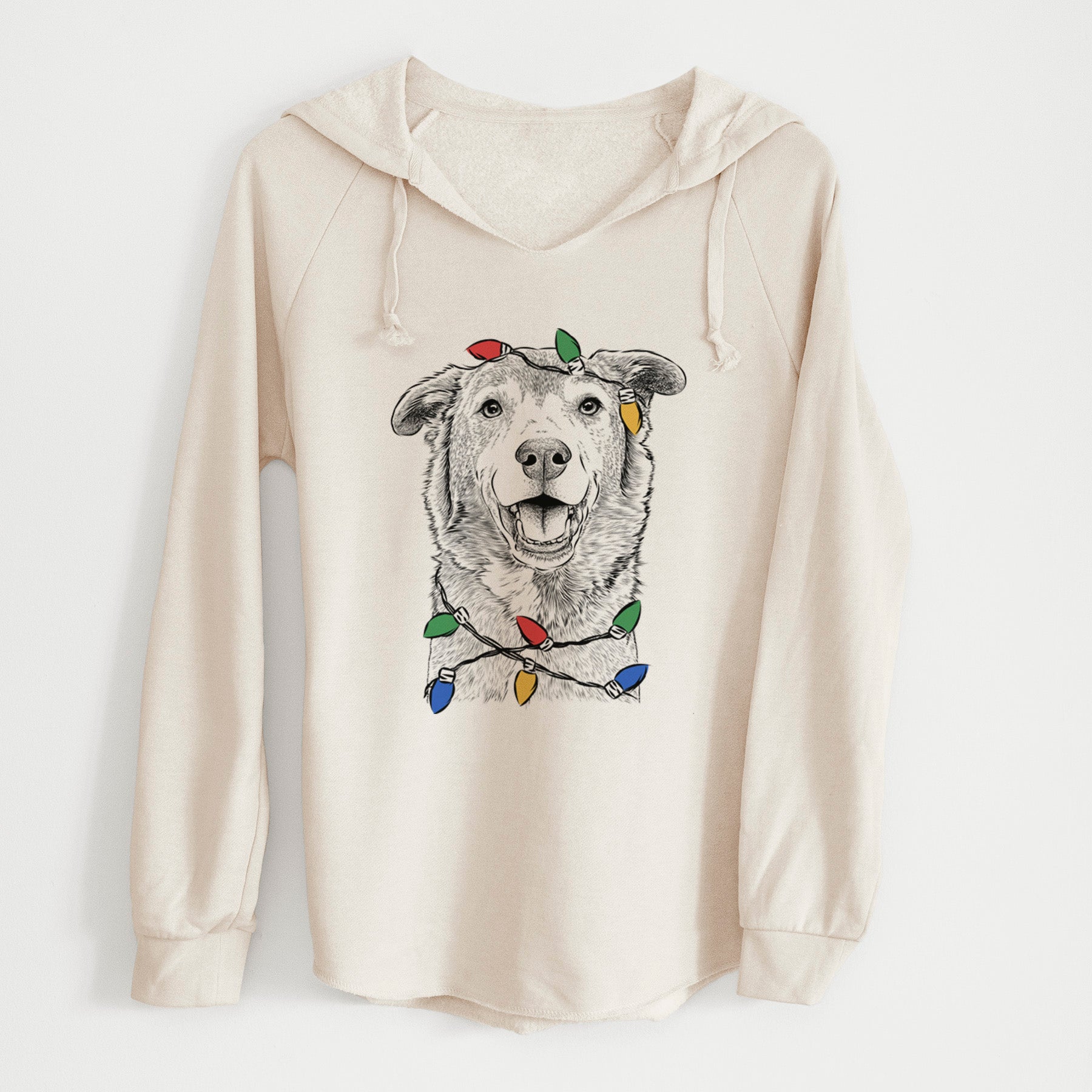 Christmas Lights Logan the Rescue Mutt - Cali Wave Hooded Sweatshirt