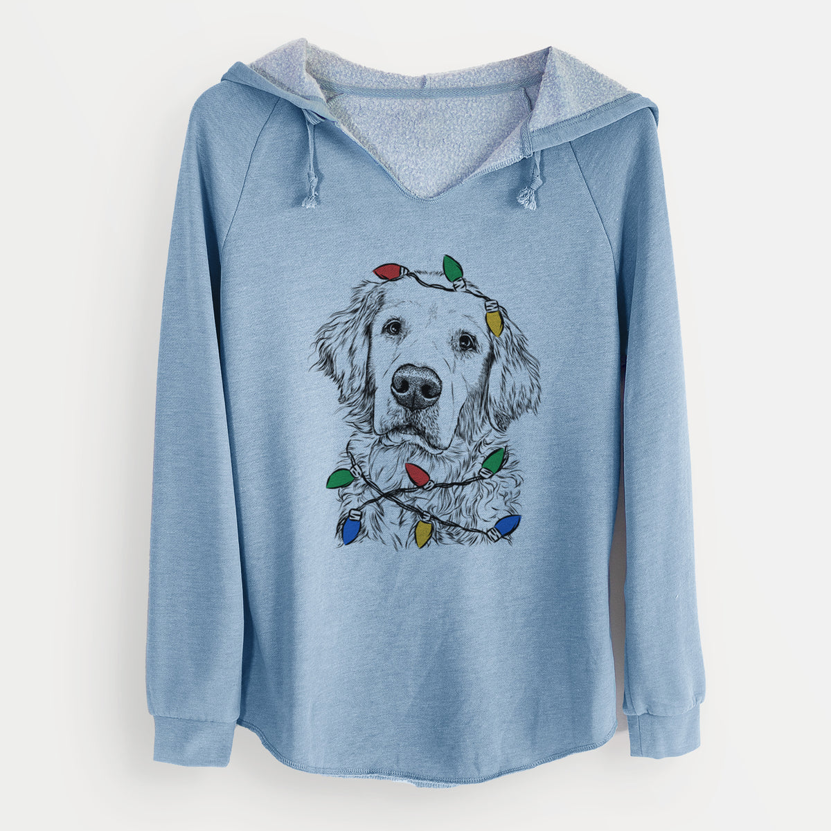 Christmas Lights Loganator the Golden Retriever - Cali Wave Hooded Sweatshirt