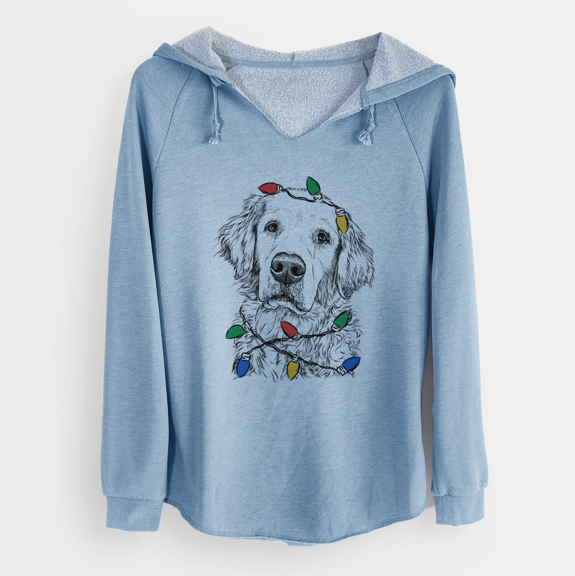 Christmas Lights Loganator the Golden Retriever - Cali Wave Hooded Sweatshirt