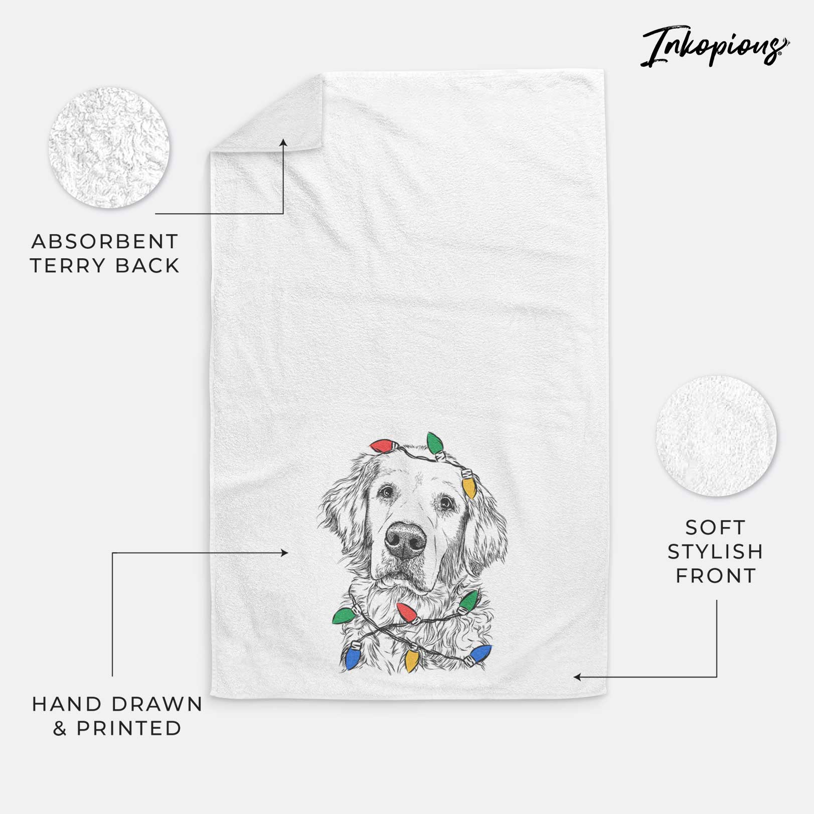 Loganator the Golden Retriever Decorative Hand Towel