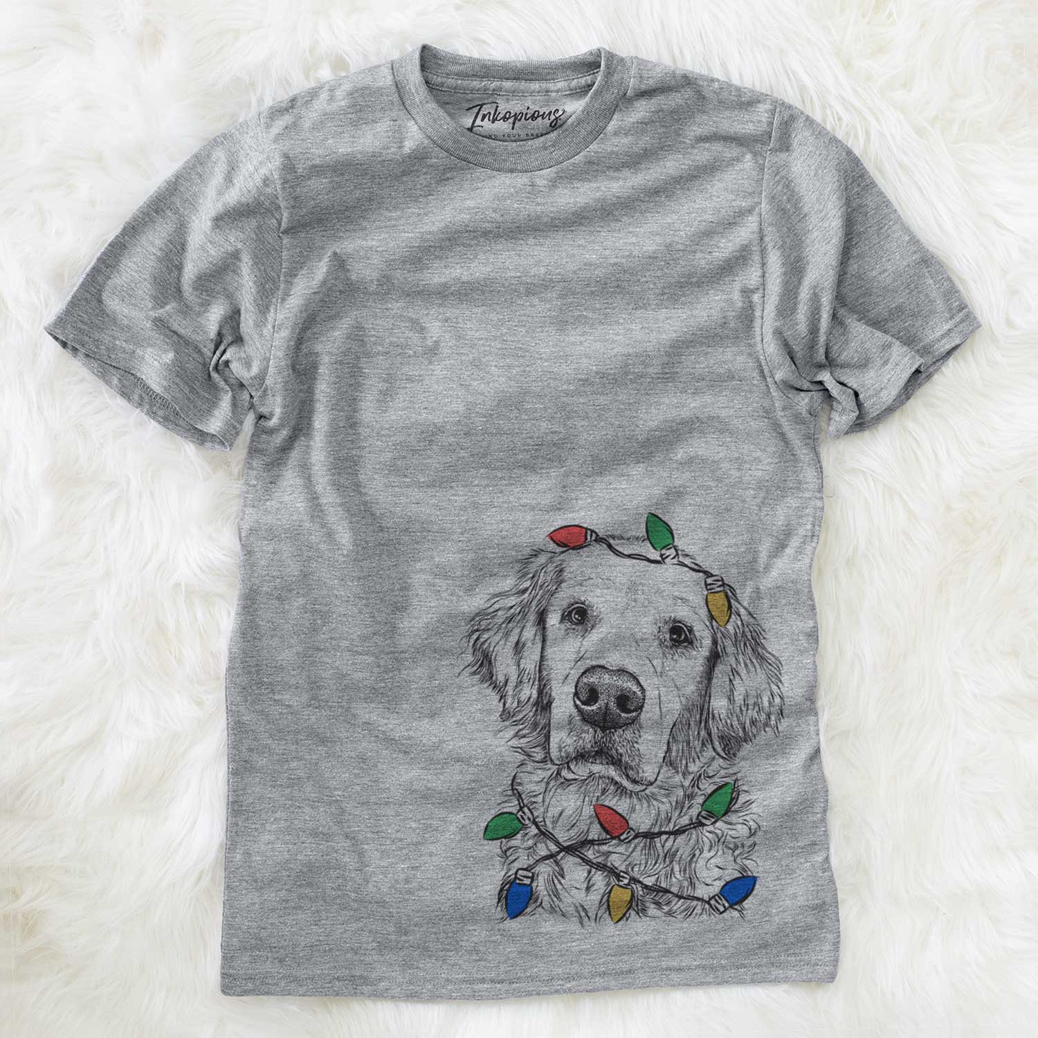 Christmas Lights Loganator the Golden Retriever - Unisex Crewneck