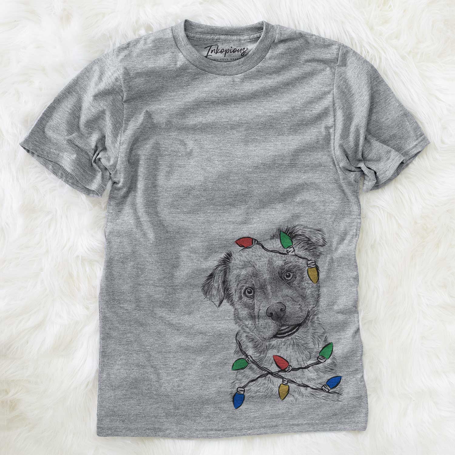 Christmas Lights Loki Bear the Australian Cattle Dog Mix - Unisex Crewneck