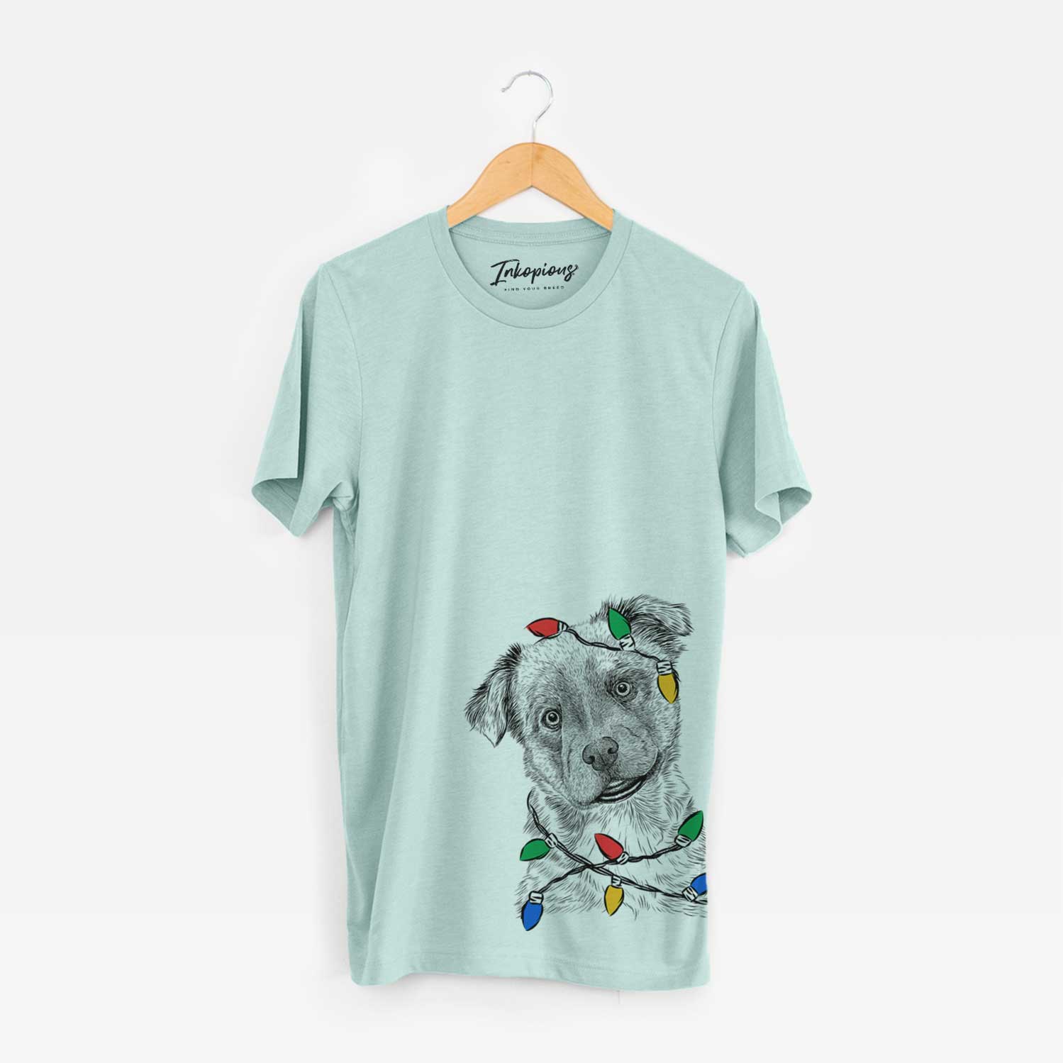 Christmas Lights Loki Bear the Australian Cattle Dog Mix - Unisex Crewneck