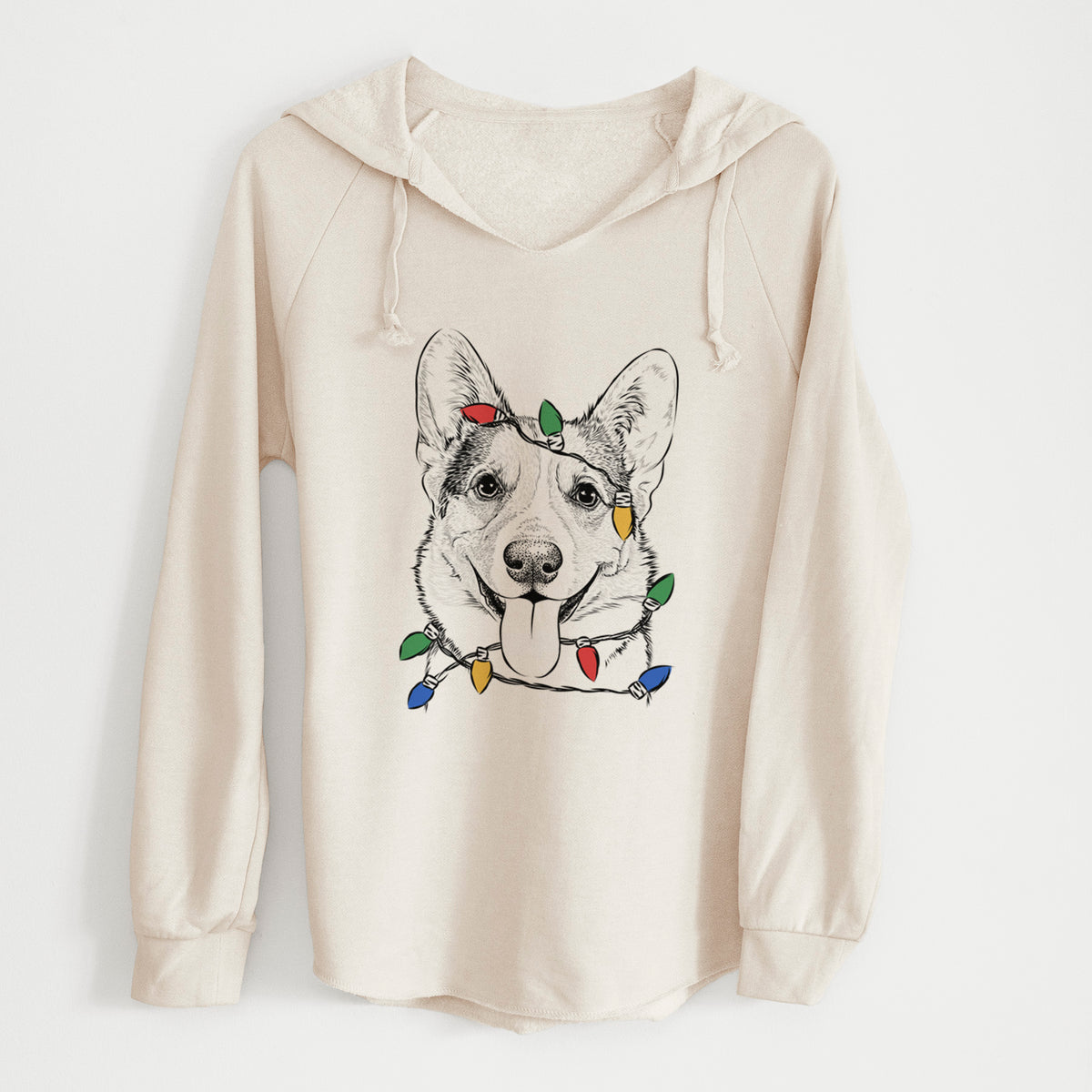 Christmas Lights Loki the Corgi - Cali Wave Hooded Sweatshirt
