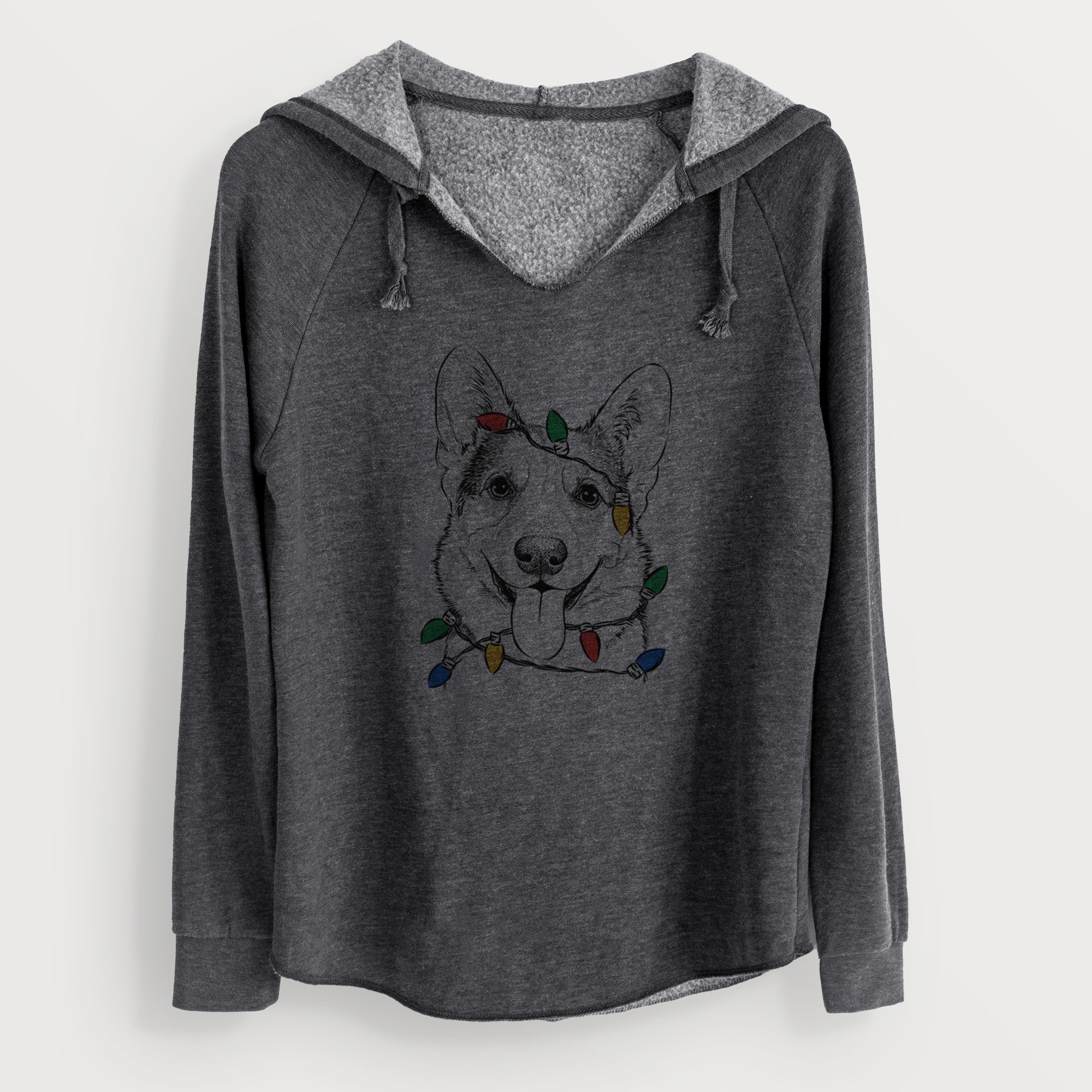Christmas Lights Loki the Corgi - Cali Wave Hooded Sweatshirt