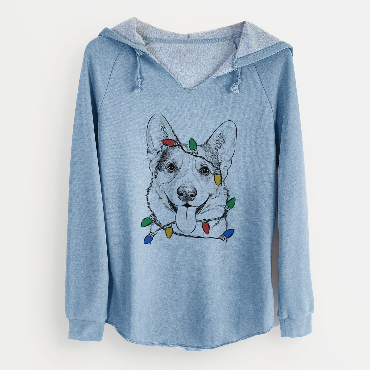 Christmas Lights Loki the Corgi - Cali Wave Hooded Sweatshirt