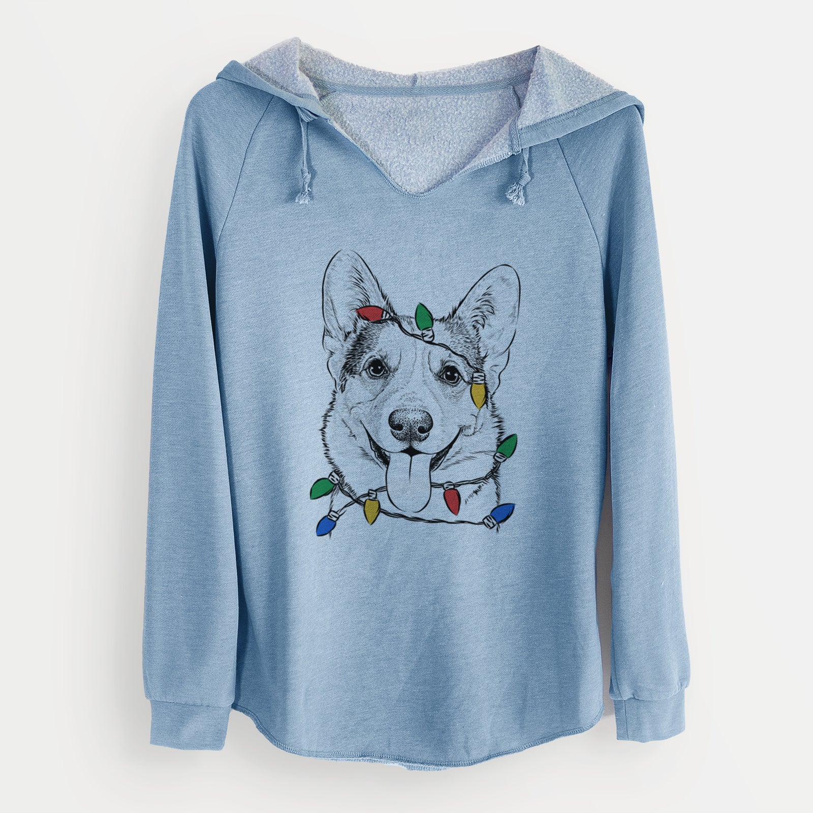 Christmas Lights Loki the Corgi - Cali Wave Hooded Sweatshirt