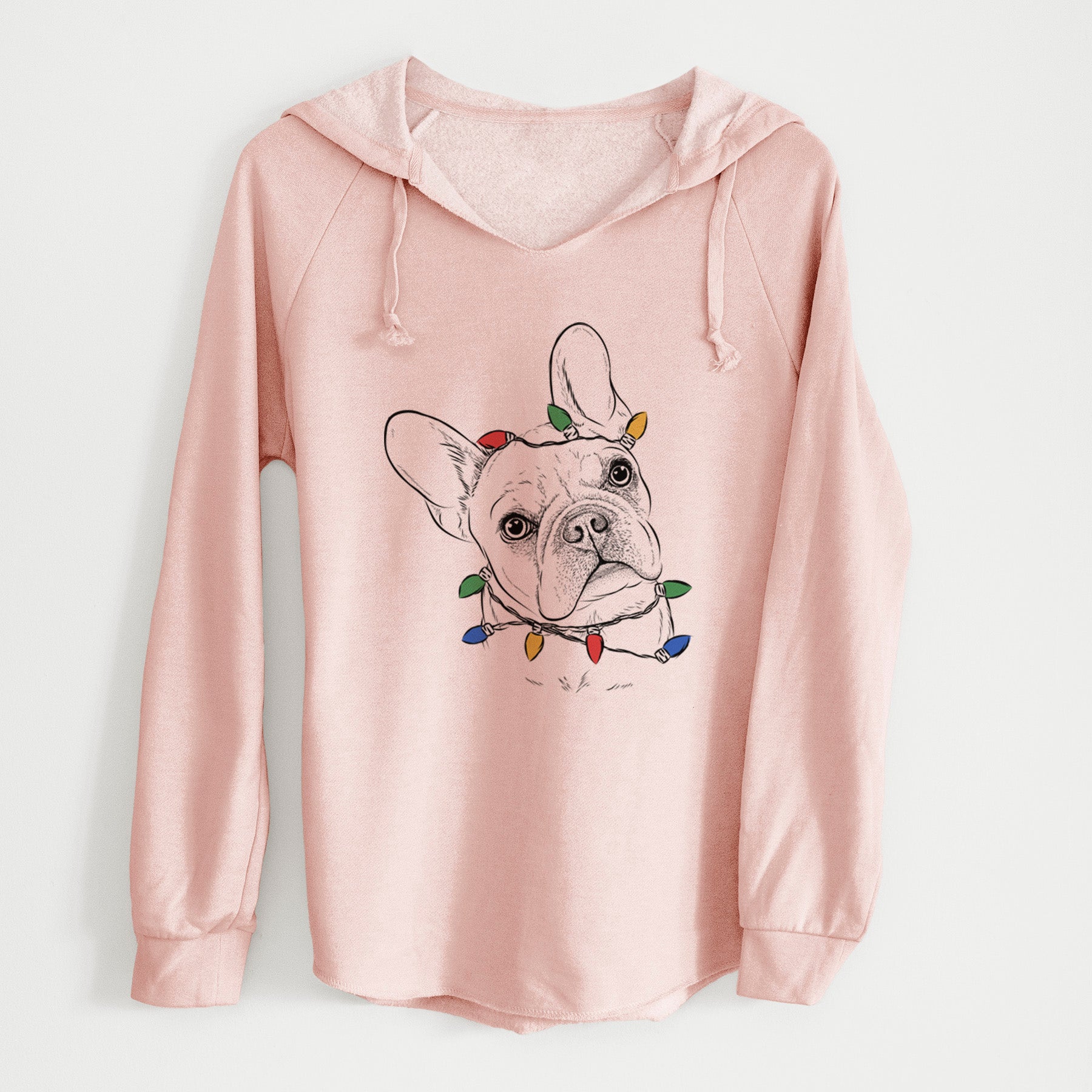 Christmas Lights Loki the French Bulldog - Cali Wave Hooded Sweatshirt