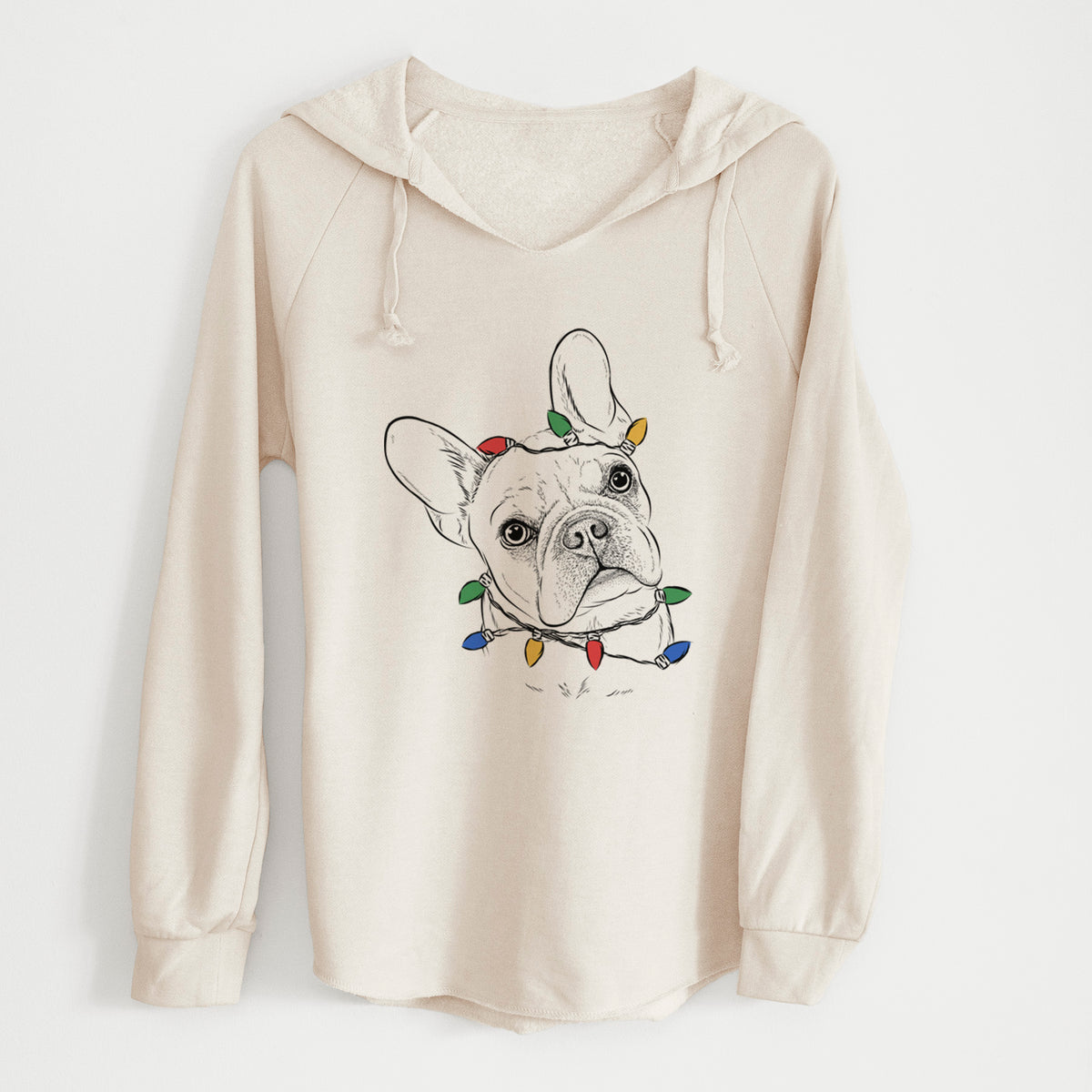 Christmas Lights Loki the French Bulldog - Cali Wave Hooded Sweatshirt