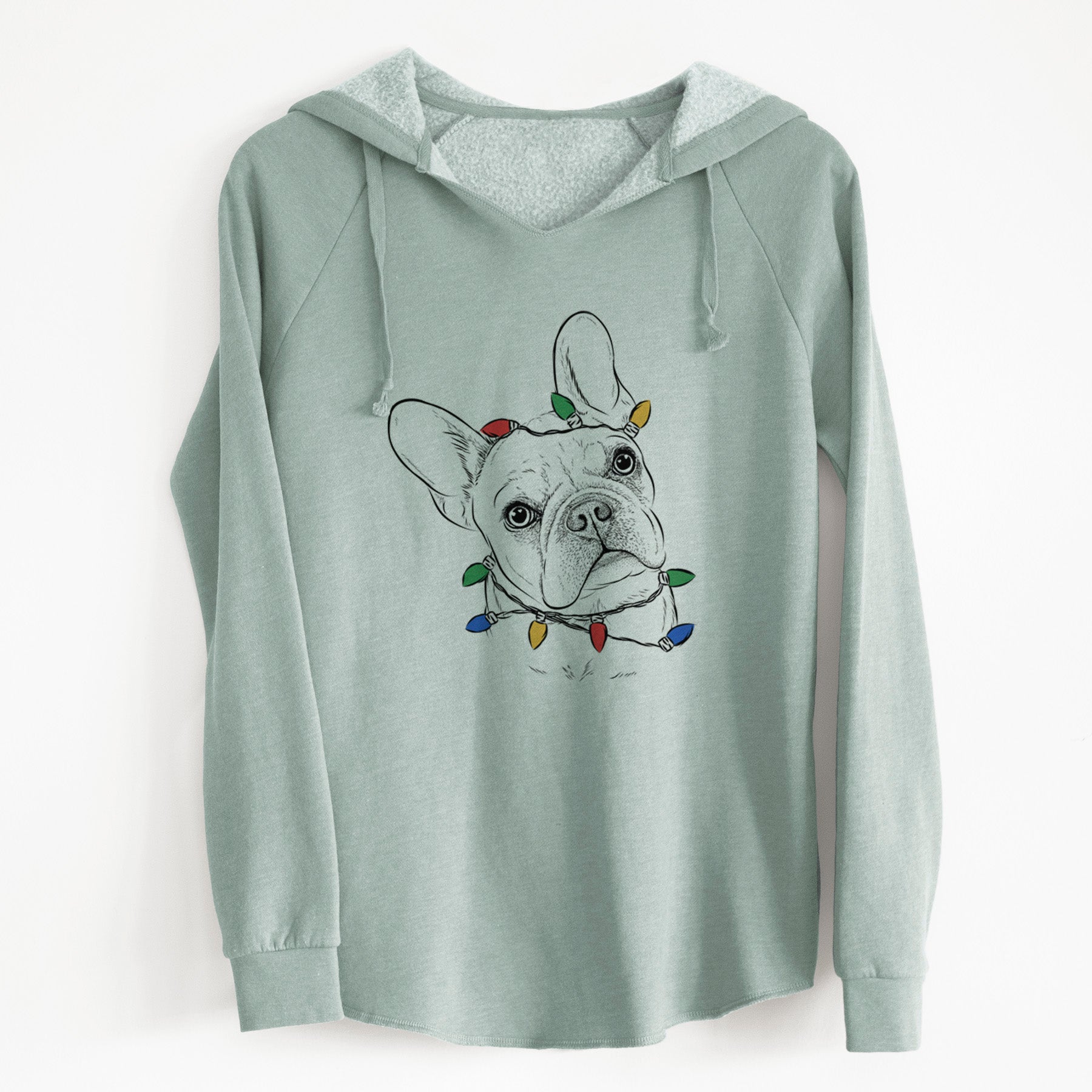 Christmas Lights Loki the French Bulldog - Cali Wave Hooded Sweatshirt