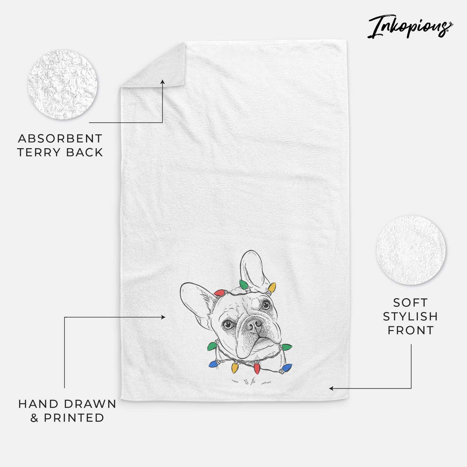 Loki the French Bulldog Decorative Hand Towel