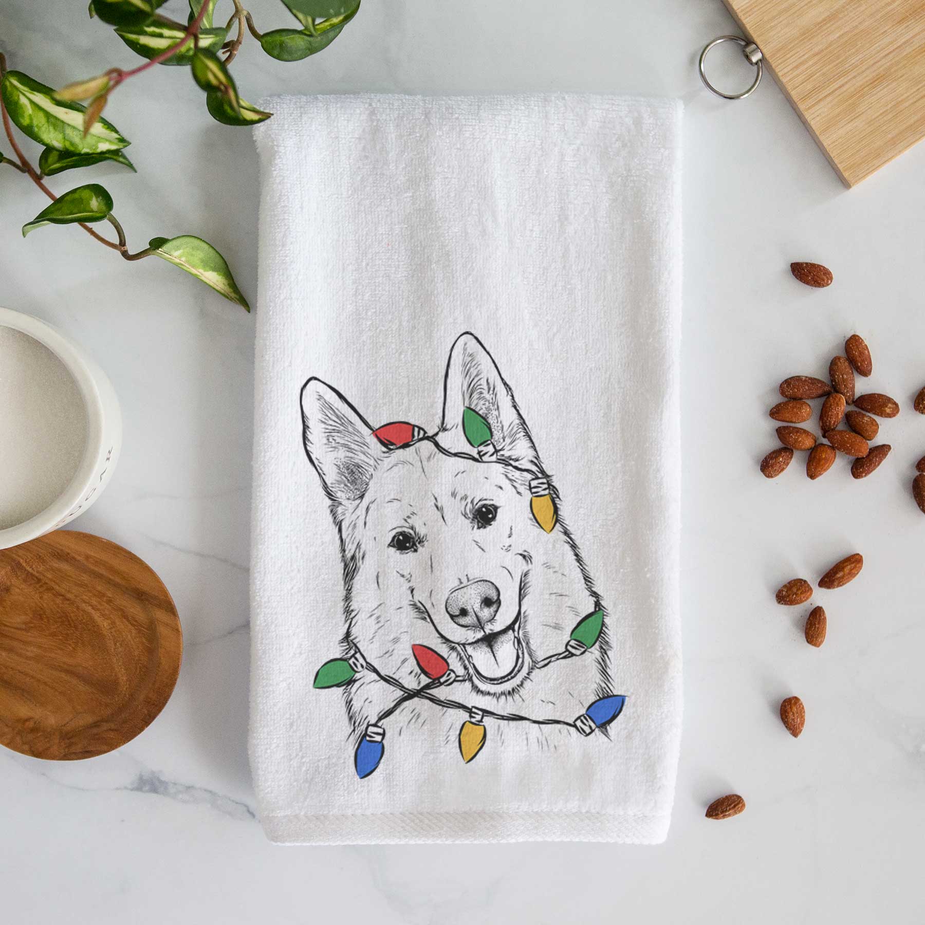 Loki the Husky Shepherd Mix Decorative Hand Towel