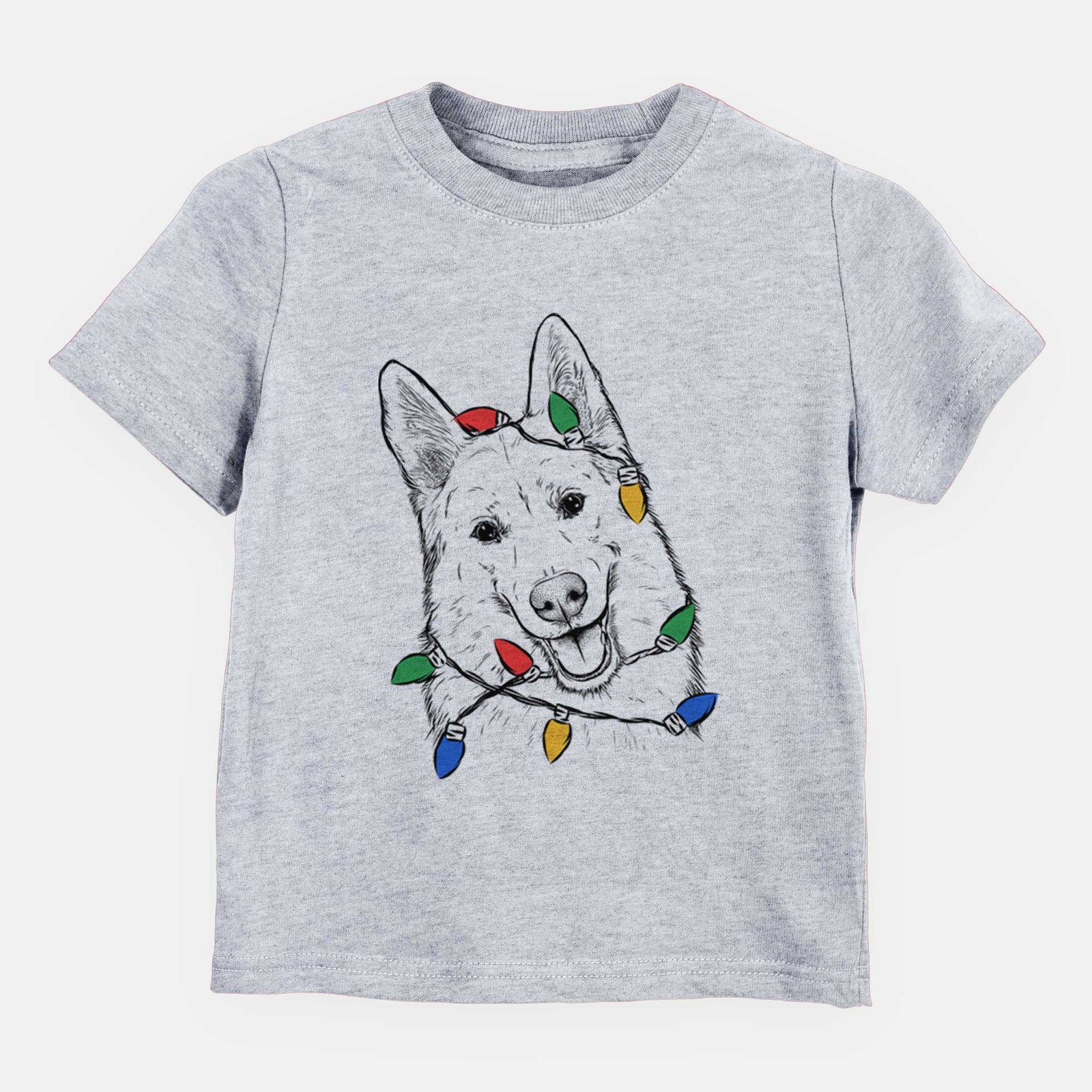 Christmas Lights Loki the Husky Shepherd Mix - Kids/Youth/Toddler Shirt