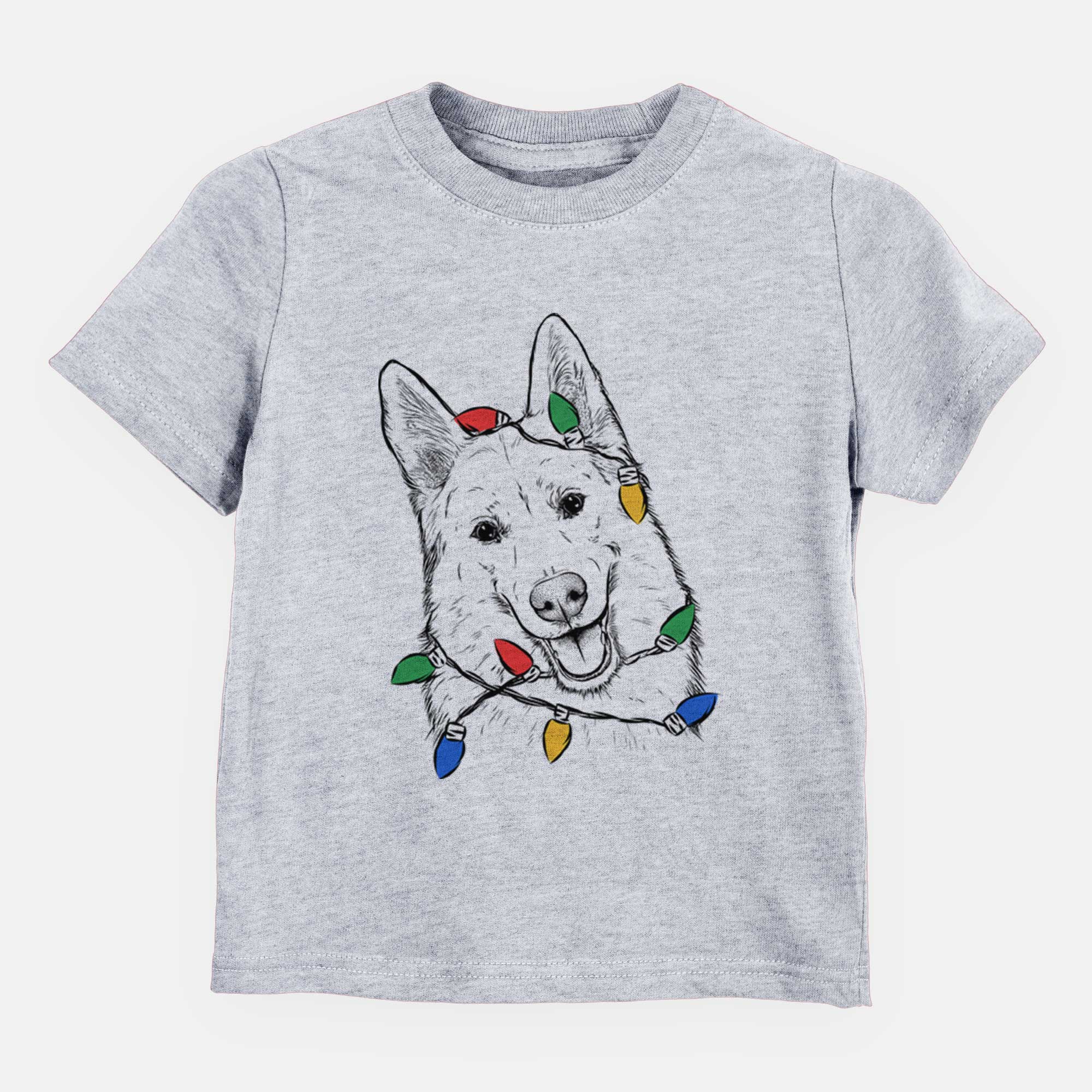 Christmas Lights Loki the Husky Shepherd Mix - Kids/Youth/Toddler Shirt