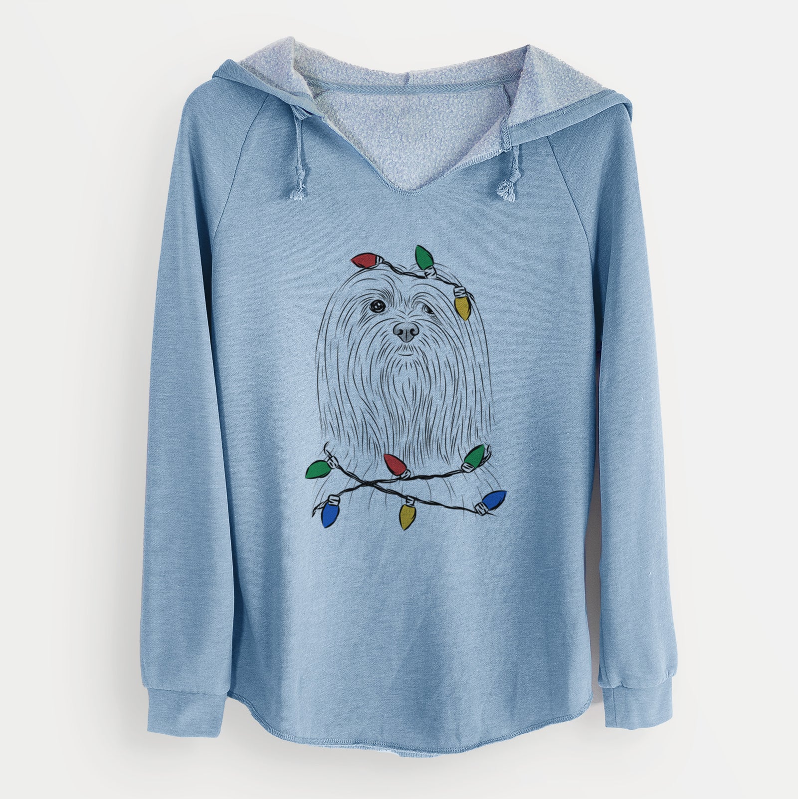 Christmas Lights Lorenzo the Lhasa Apso - Cali Wave Hooded Sweatshirt