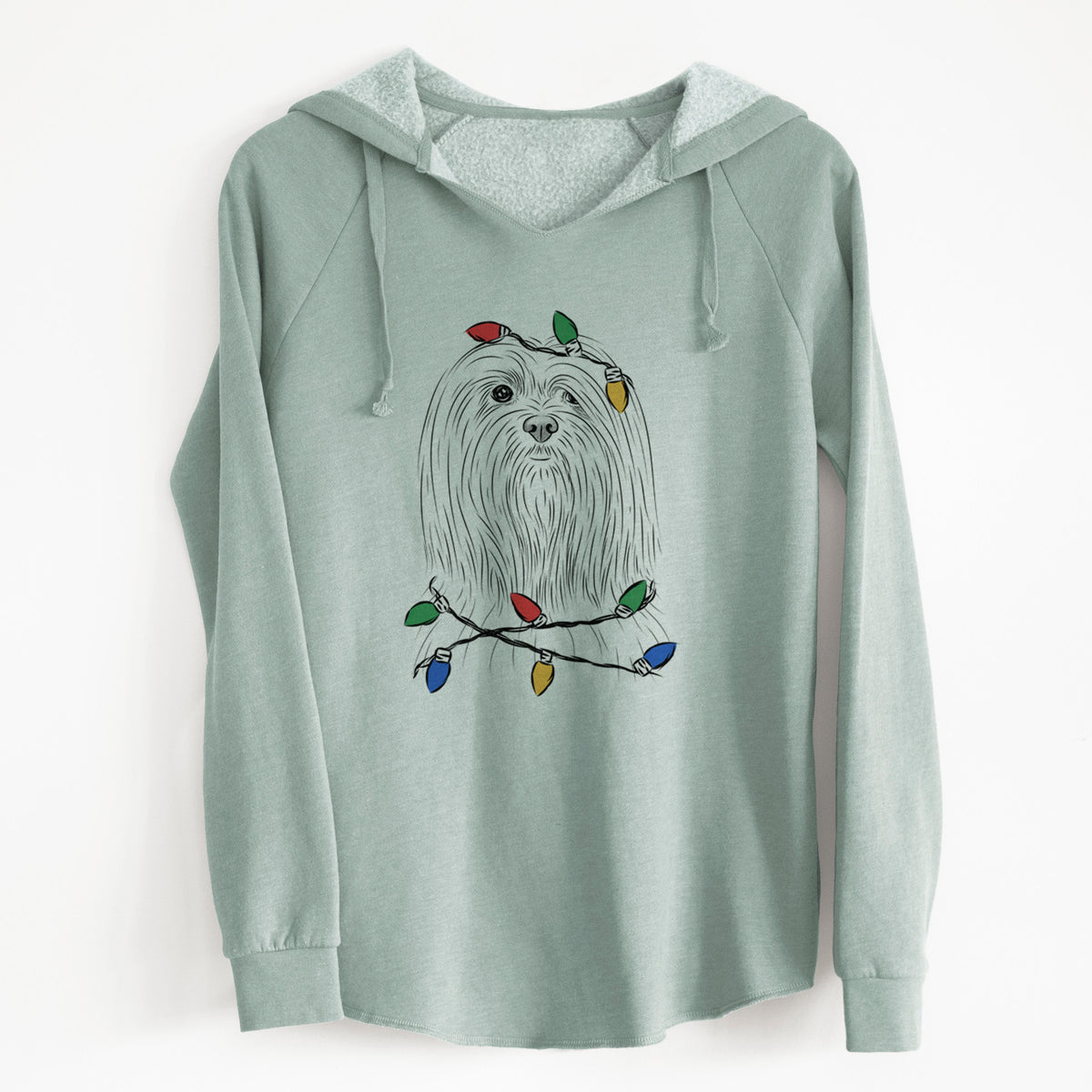 Christmas Lights Lorenzo the Lhasa Apso - Cali Wave Hooded Sweatshirt