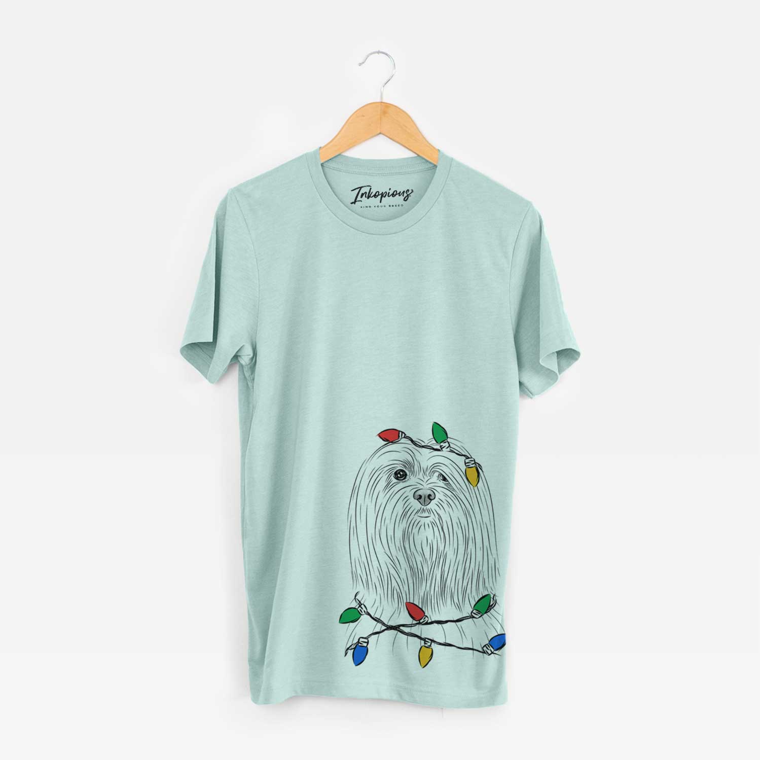 Christmas Lights Lorenzo the Lhasa Apso - Unisex Crewneck