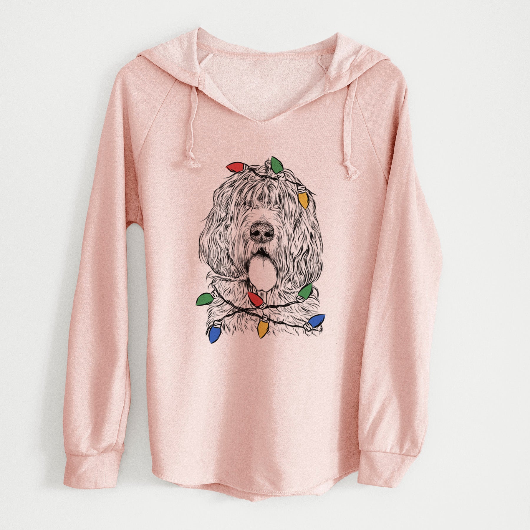 Christmas Lights Lou the Otterhound - Cali Wave Hooded Sweatshirt