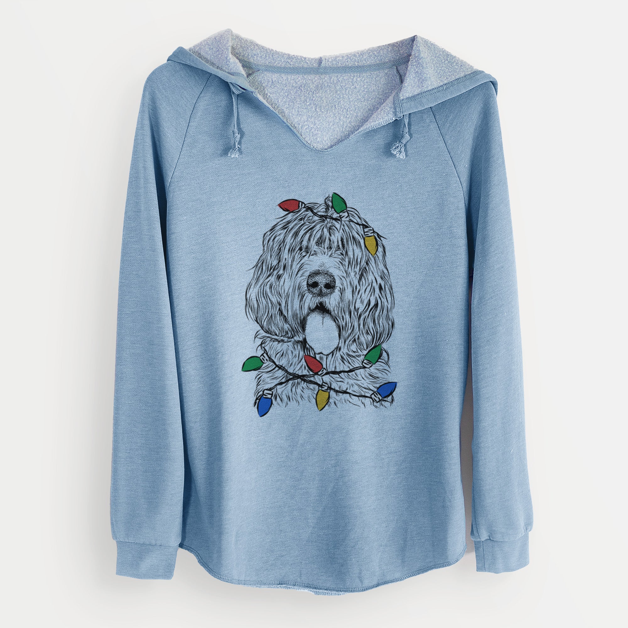 Christmas Lights Lou the Otterhound - Cali Wave Hooded Sweatshirt