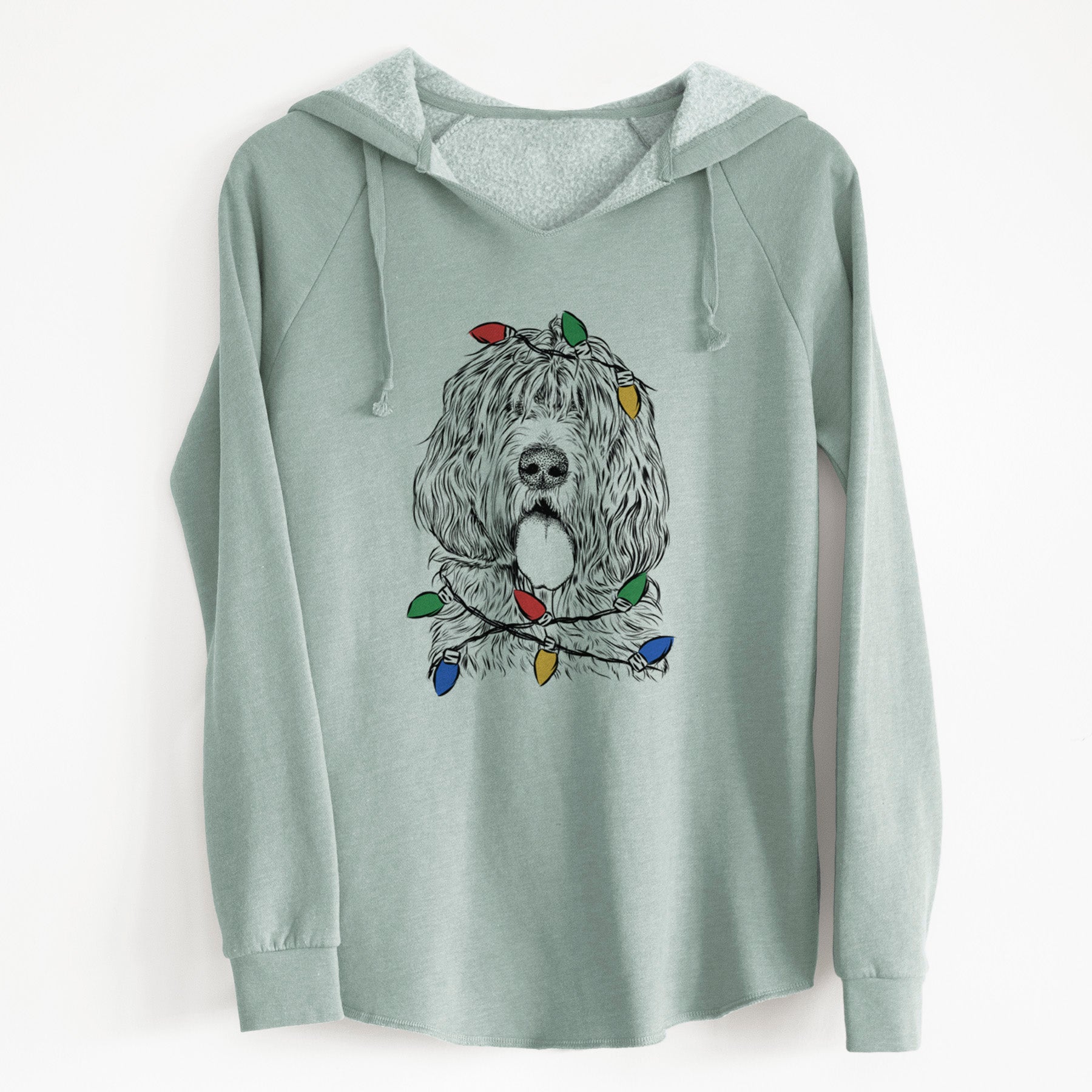 Christmas Lights Lou the Otterhound - Cali Wave Hooded Sweatshirt