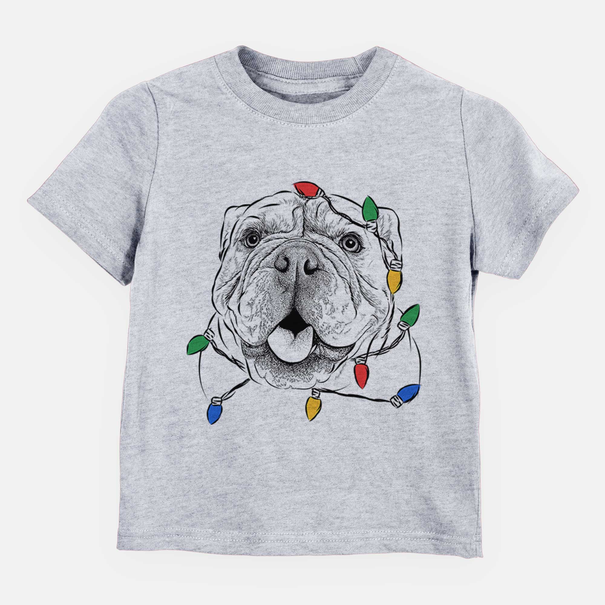 Christmas Lights Louie the English Bulldog - Kids/Youth/Toddler Shirt