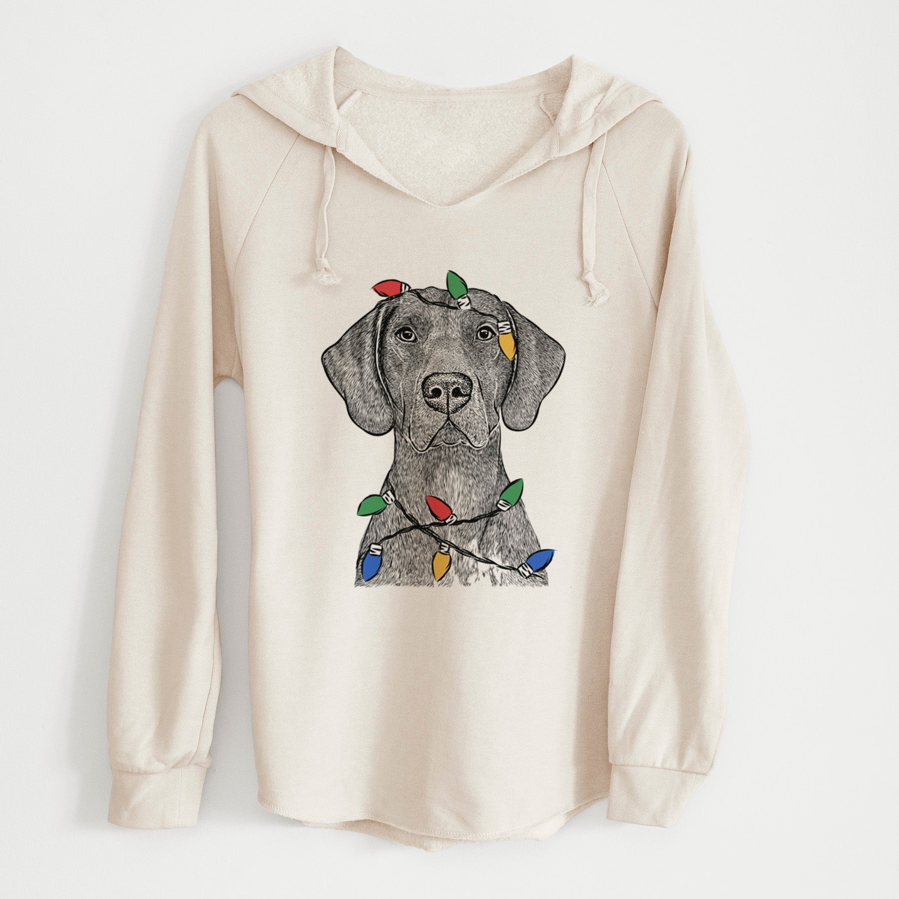 Christmas Lights Lucifer the German Shorthaired Pointer - Cali Wave Hooded Sweatshirt