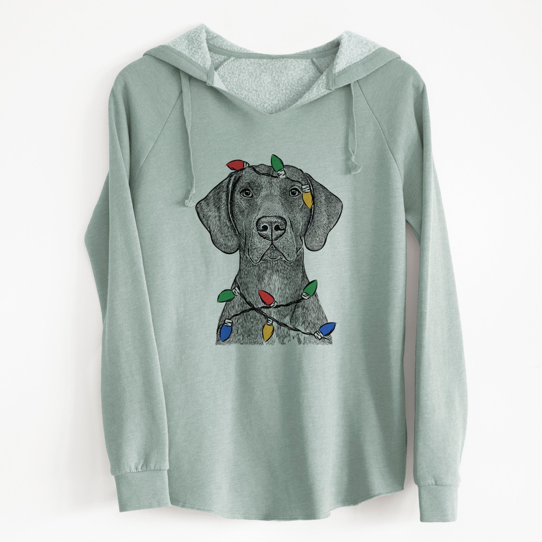 Christmas Lights Lucifer the German Shorthaired Pointer - Cali Wave Hooded Sweatshirt