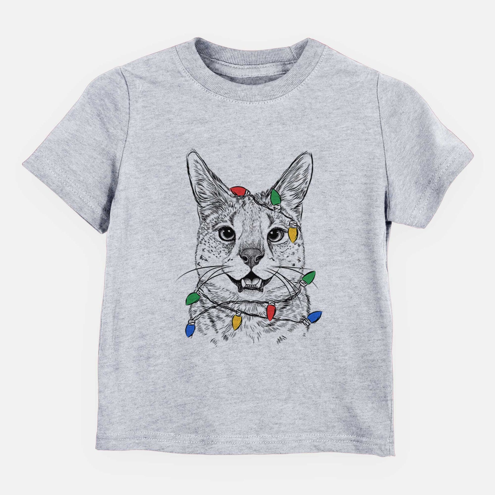 Christmas Lights Lucky the Serval Cat - Kids/Youth/Toddler Shirt