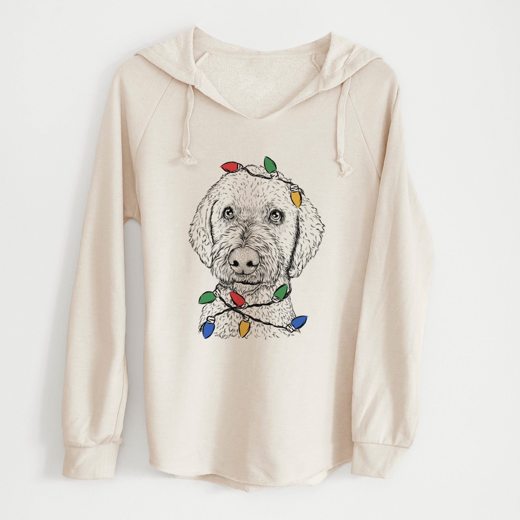 Christmas Lights Lucy Boo the Goldendoodle - Cali Wave Hooded Sweatshirt