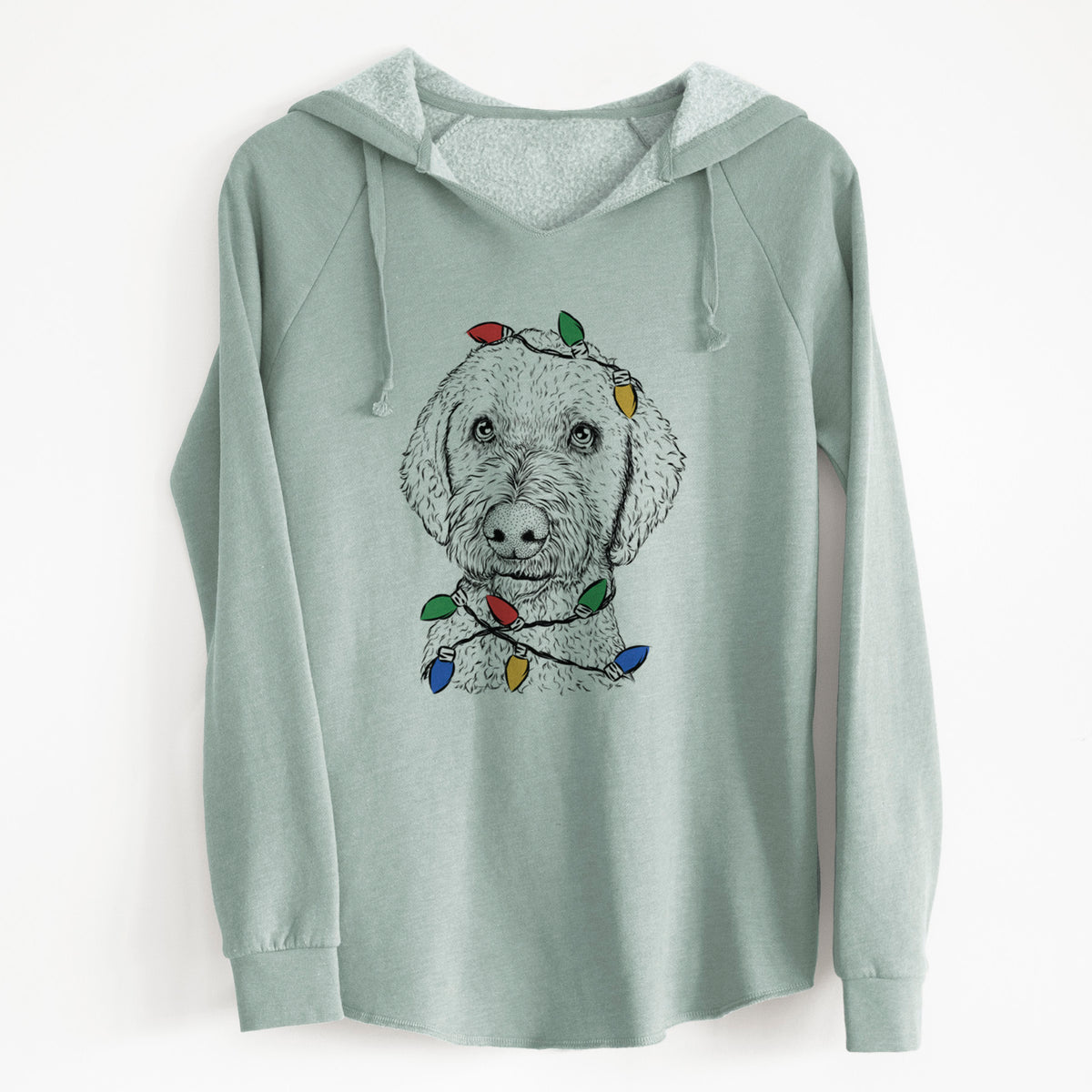 Christmas Lights Lucy Boo the Goldendoodle - Cali Wave Hooded Sweatshirt