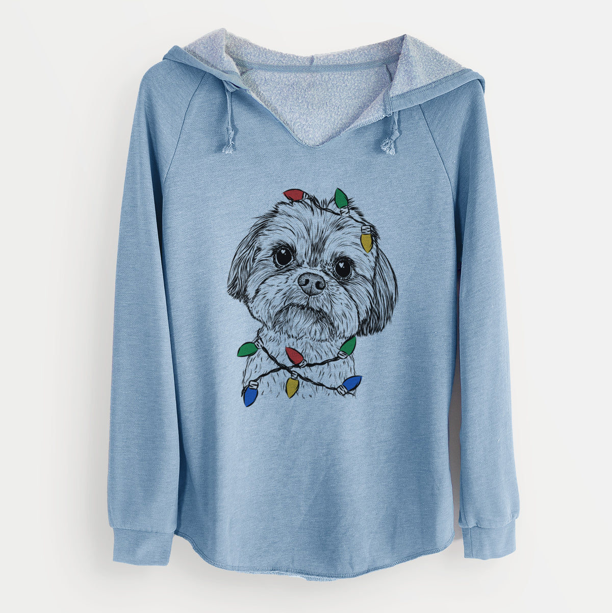 Christmas Lights Lucy the Shorkie - Cali Wave Hooded Sweatshirt