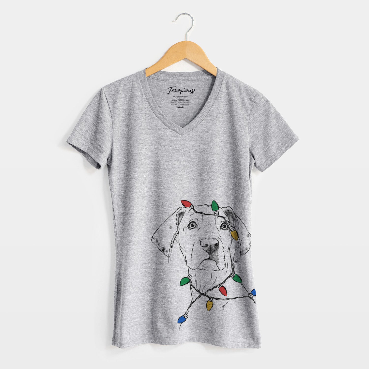 Christmas Lights Lumen the Special Needs Great Dane - Women's Perfect V-neck Shirt