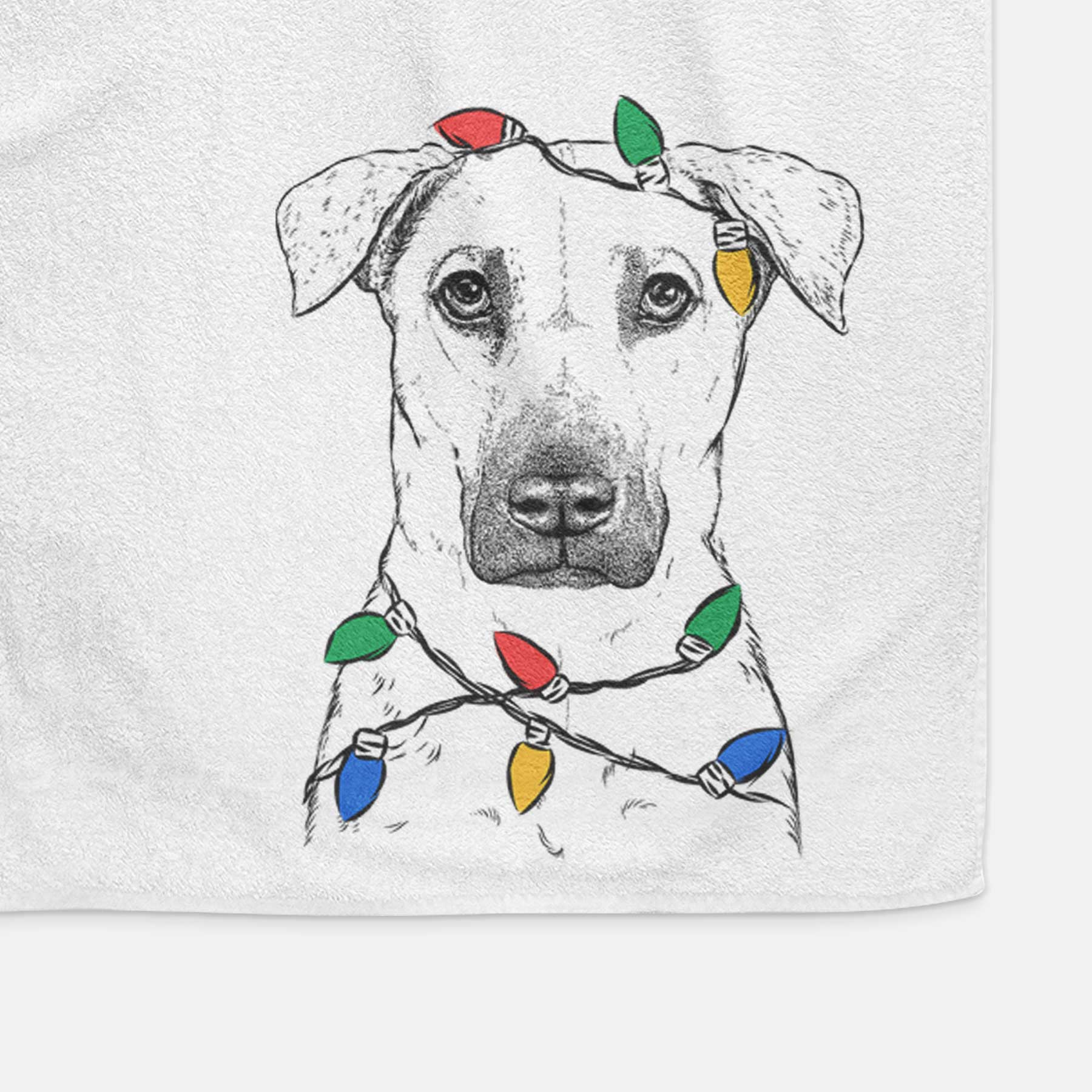 Luna the Black Mouth Cur Decorative Hand Towel