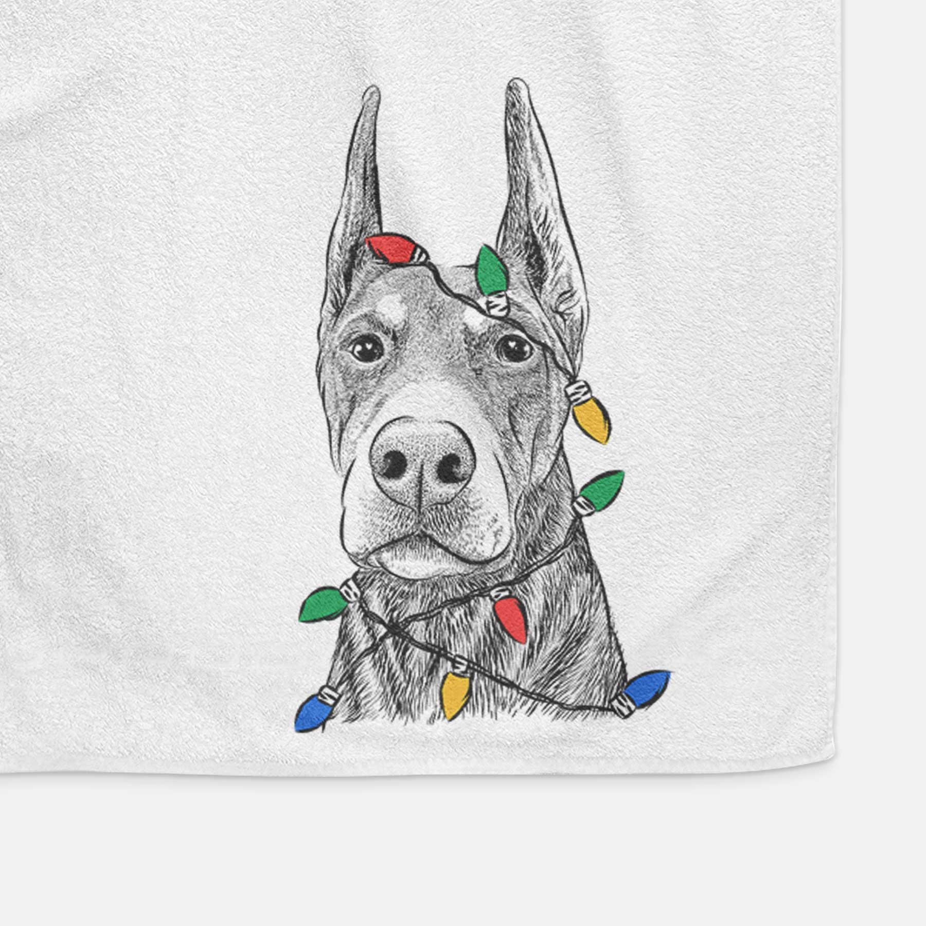 Luna the Doberman Pinscher Decorative Hand Towel