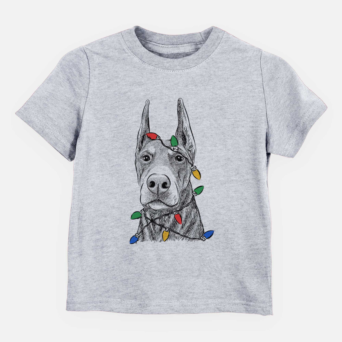 Christmas Lights Luna the Doberman Pinscher - Kids/Youth/Toddler Shirt