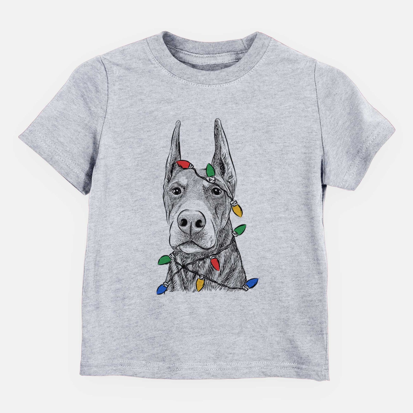 Christmas Lights Luna the Doberman Pinscher - Kids/Youth/Toddler Shirt