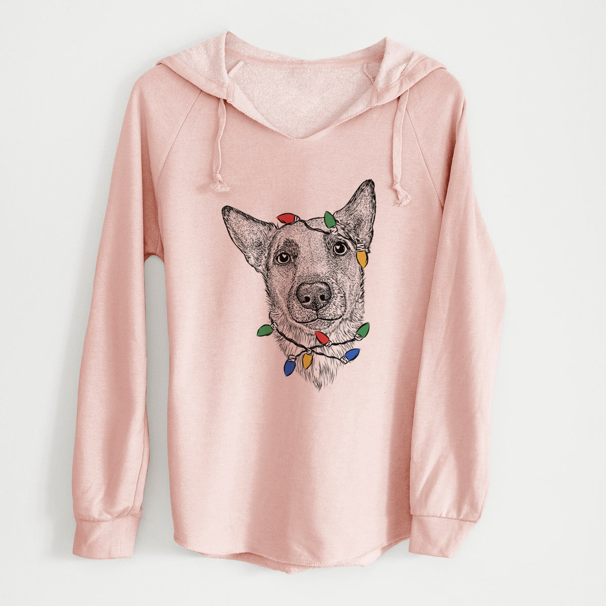 Christmas Lights Luna the Shepherd Mix - Cali Wave Hooded Sweatshirt