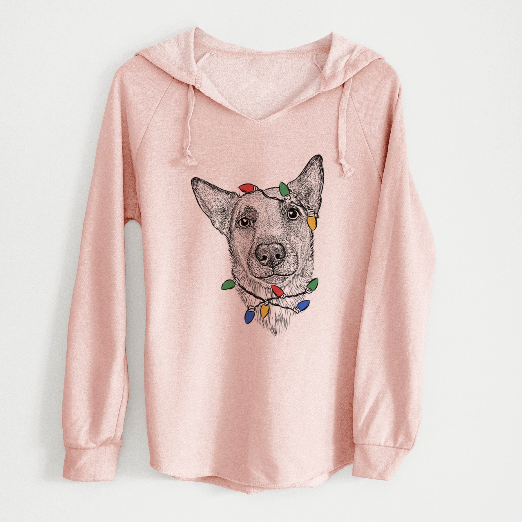 Christmas Lights Luna the Shepherd Mix - Cali Wave Hooded Sweatshirt