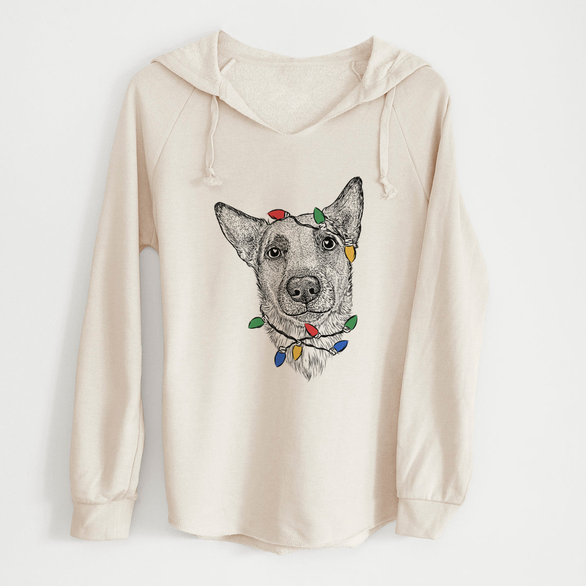 Christmas Lights Luna the Shepherd Mix - Cali Wave Hooded Sweatshirt